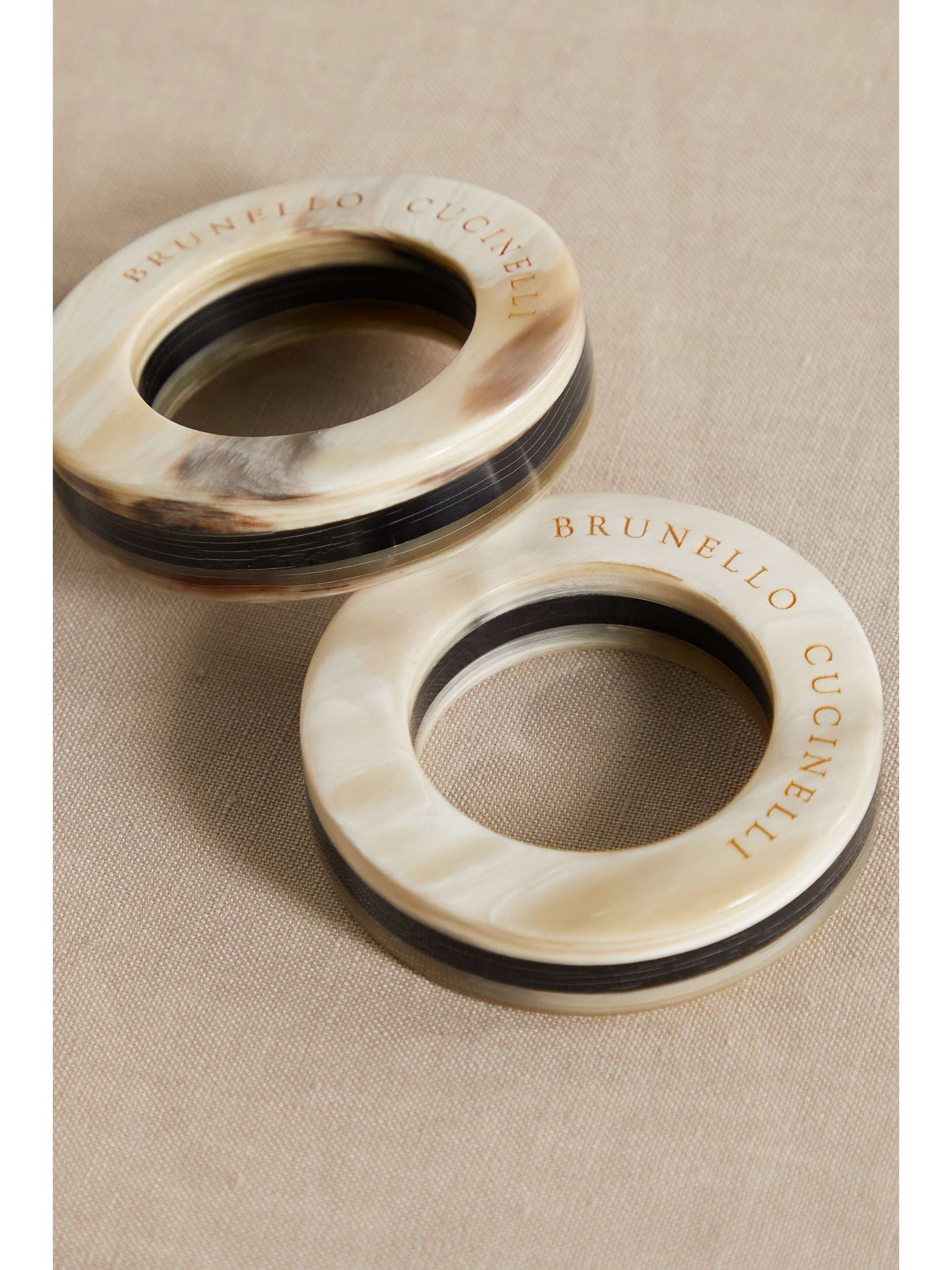 BRUNELLO CUCINELLI Set of two horn napkin holders