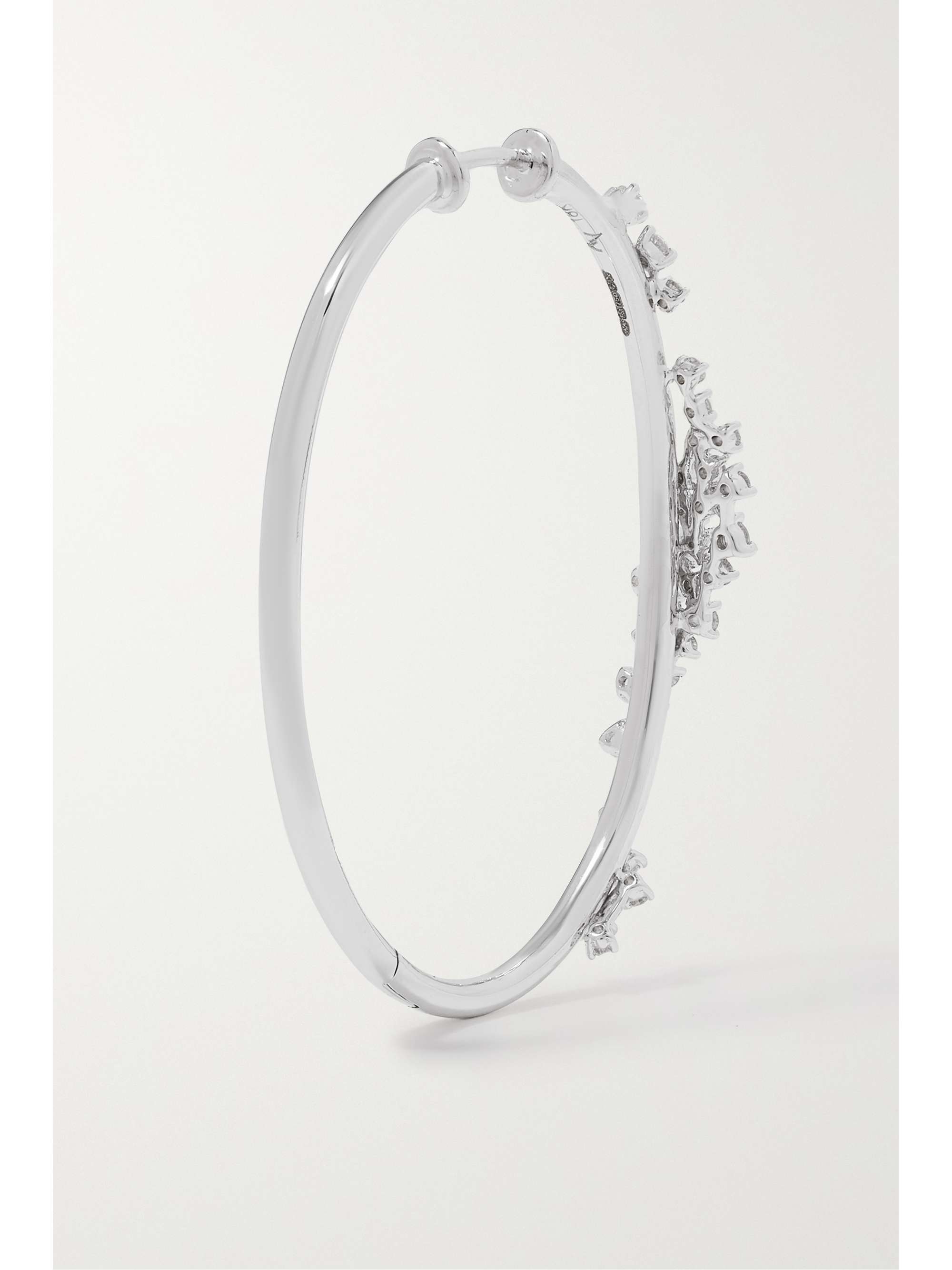 ANANYA Scatter 18-karat white gold diamond hoop earrings