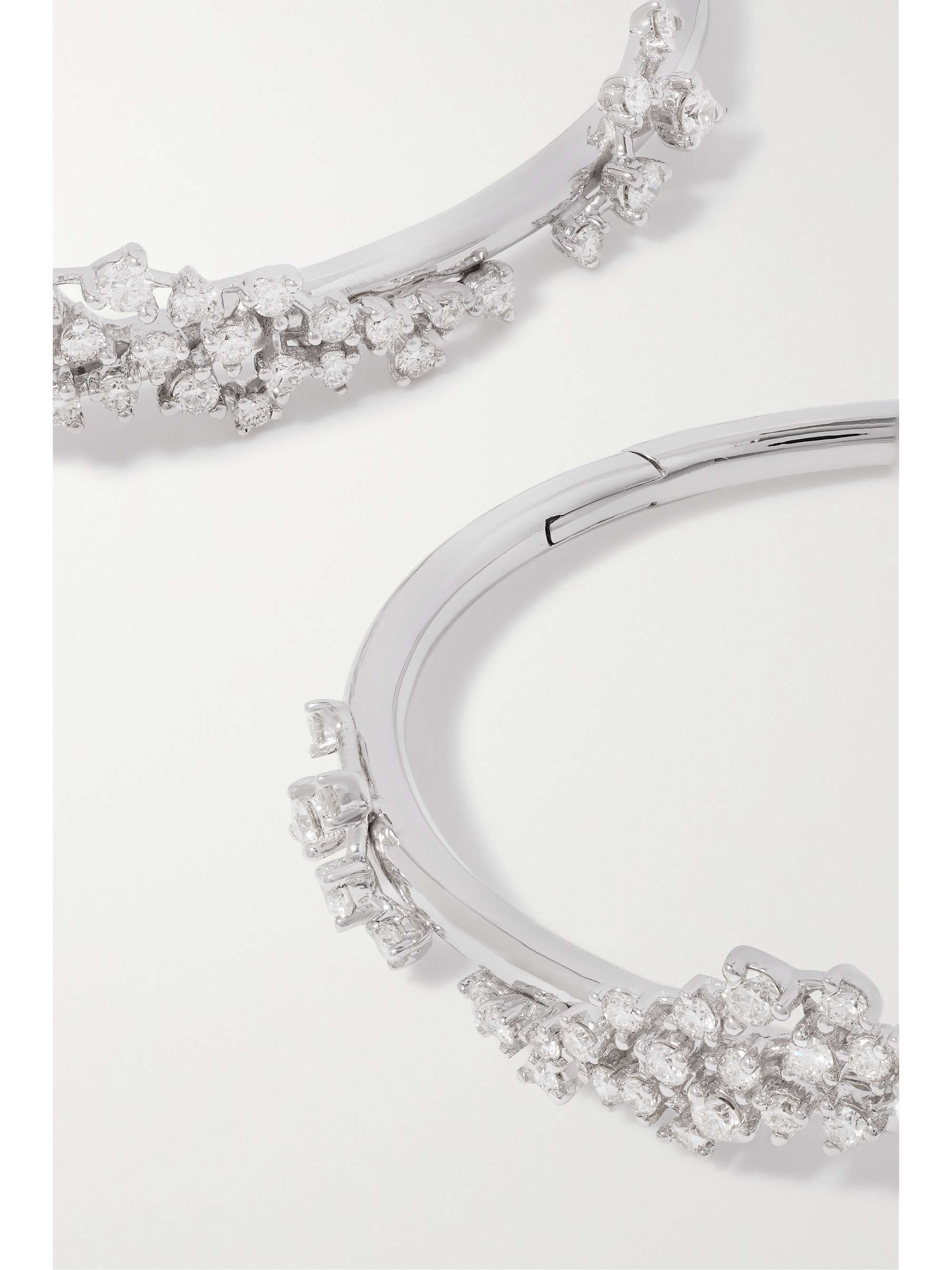 ANANYA Scatter 18-karat white gold diamond hoop earrings