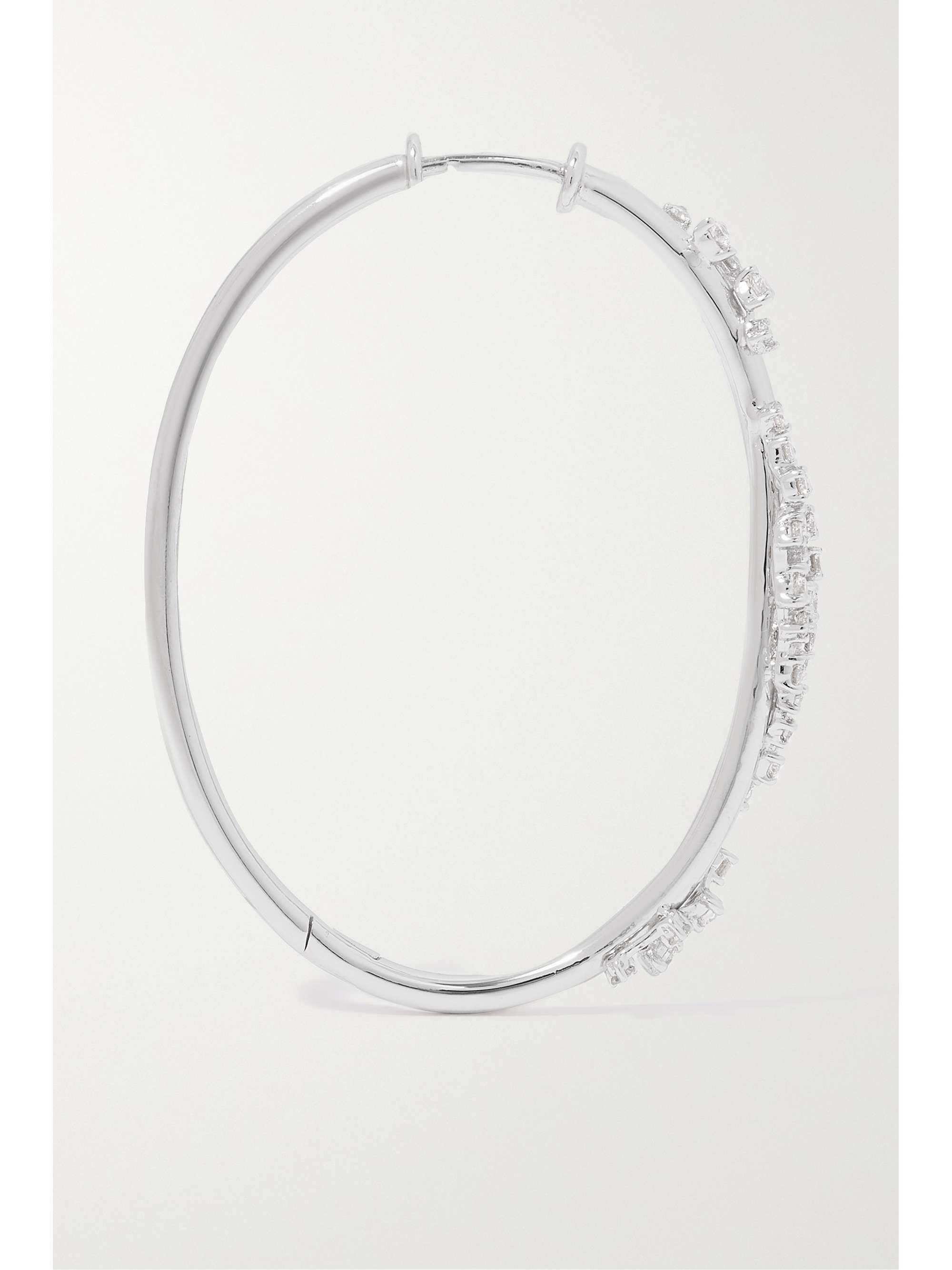 ANANYA Scatter 18-karat white gold diamond hoop earrings