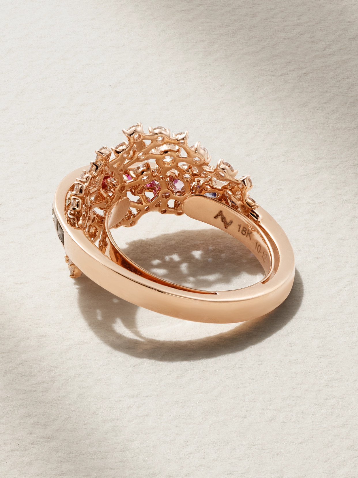 Ananya Scatter Energy 18-karat Rose Gold, Sapphires And Diamond Ring In Gold