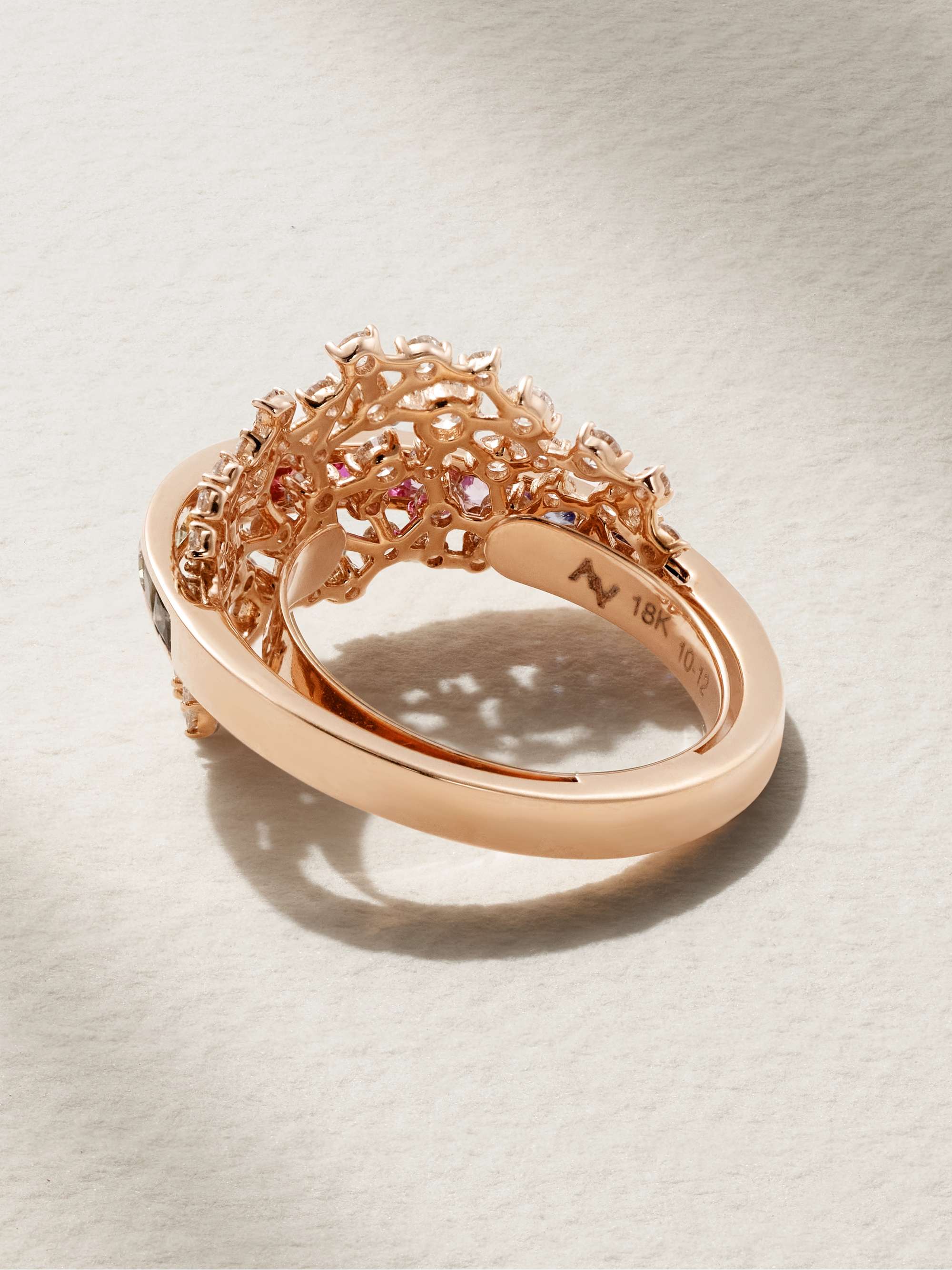 ANANYA Scatter Energy 18-karat rose gold, sapphires and diamond ring