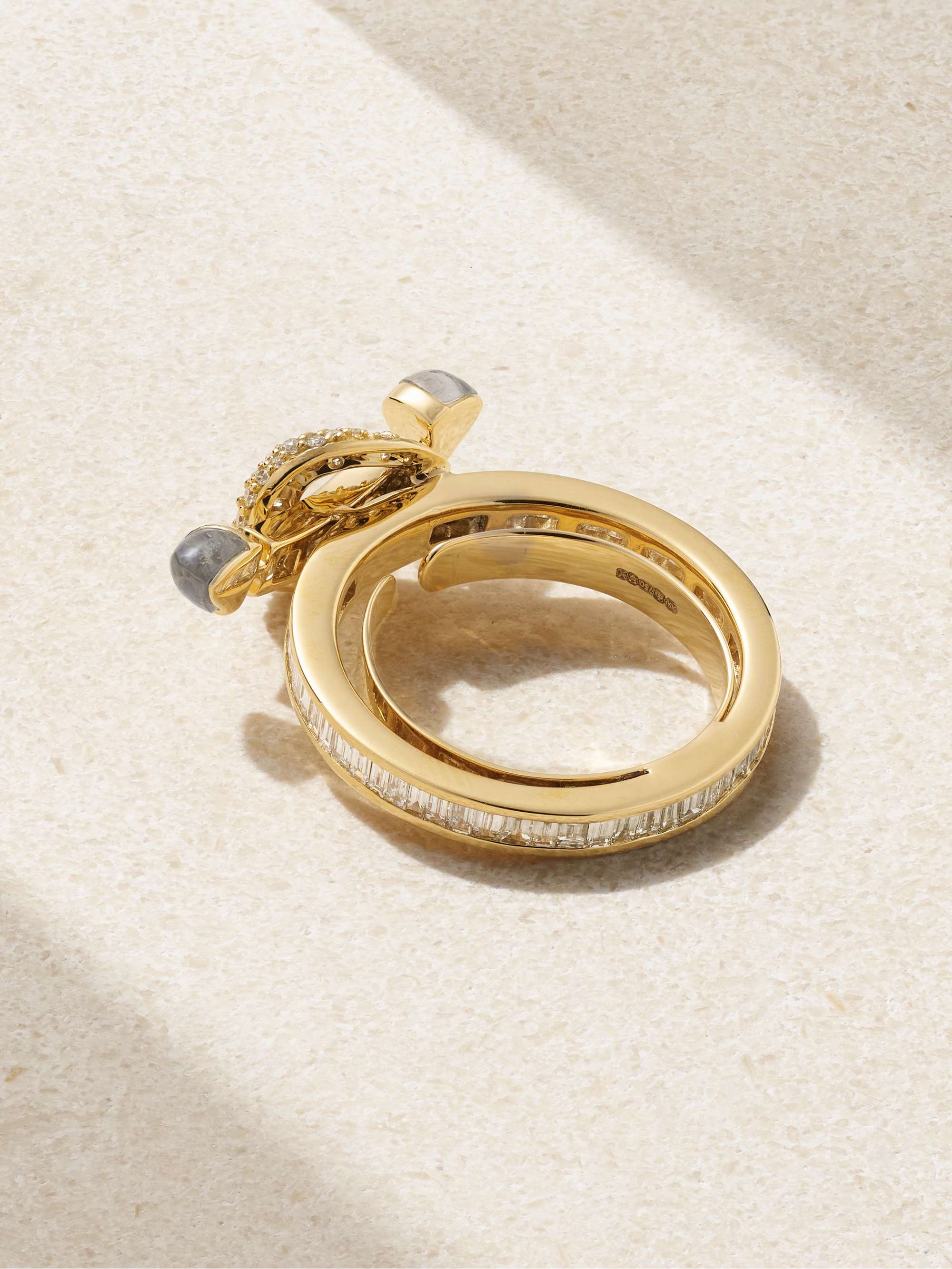 ANANYA Chakra 18-karat gold, crystal quartz and diamond ring