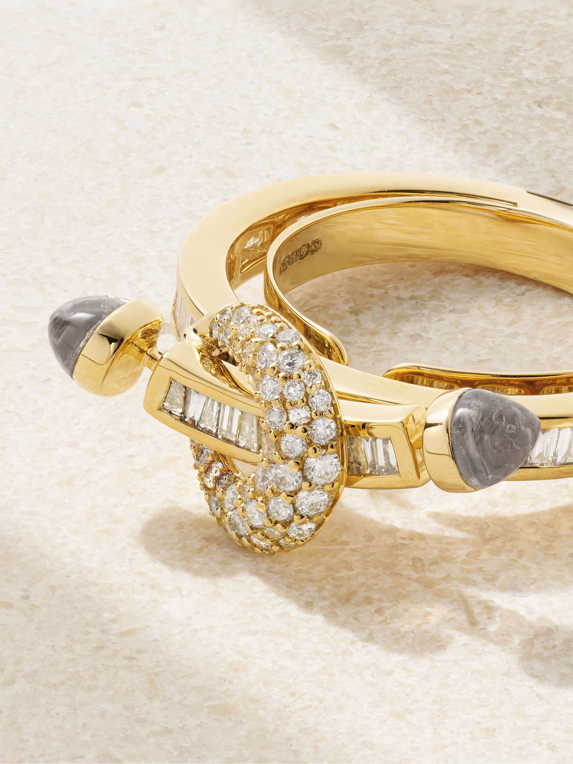 ANANYA Chakra 18-karat gold, crystal quartz and diamond ring