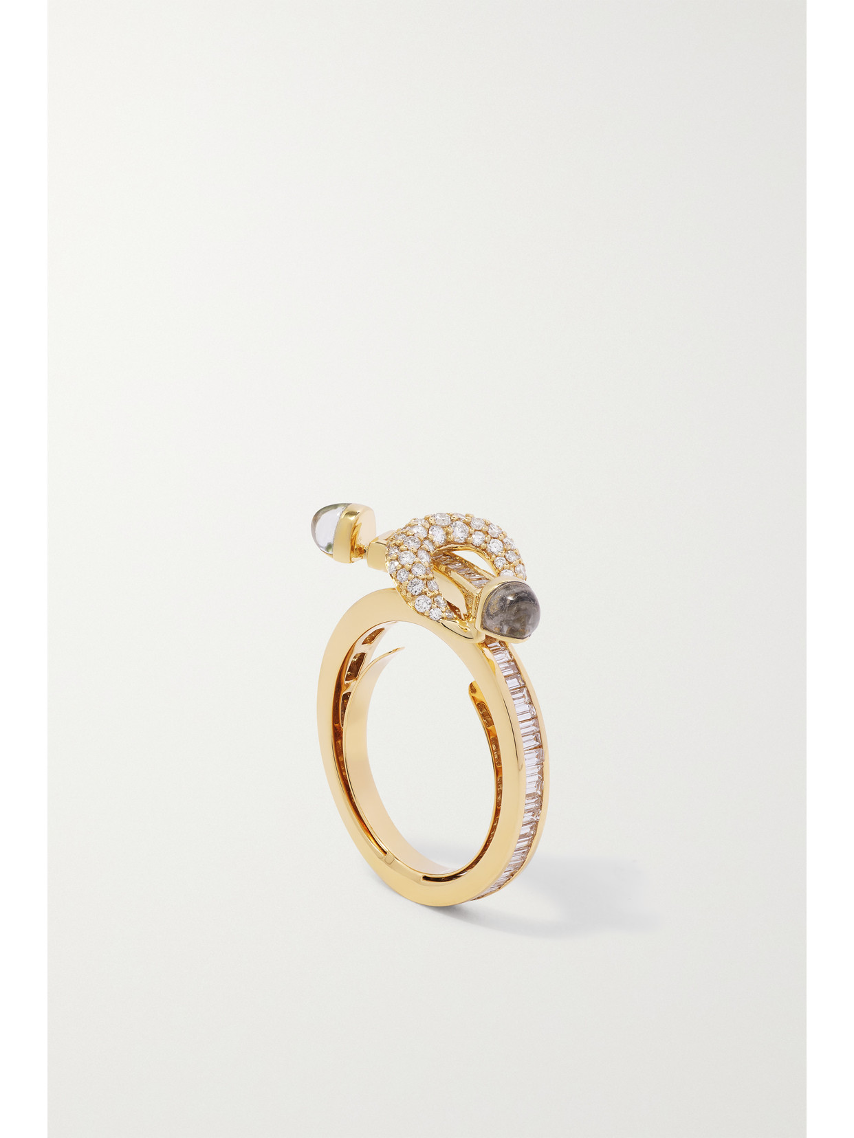Ananya Chakra 18-karat Gold, Crystal Quartz And Diamond Ring In Gold