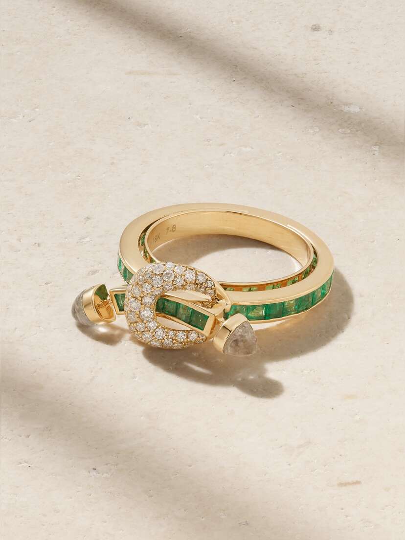 Ananya Chakra 18-karat Gold Multi-stone Ring