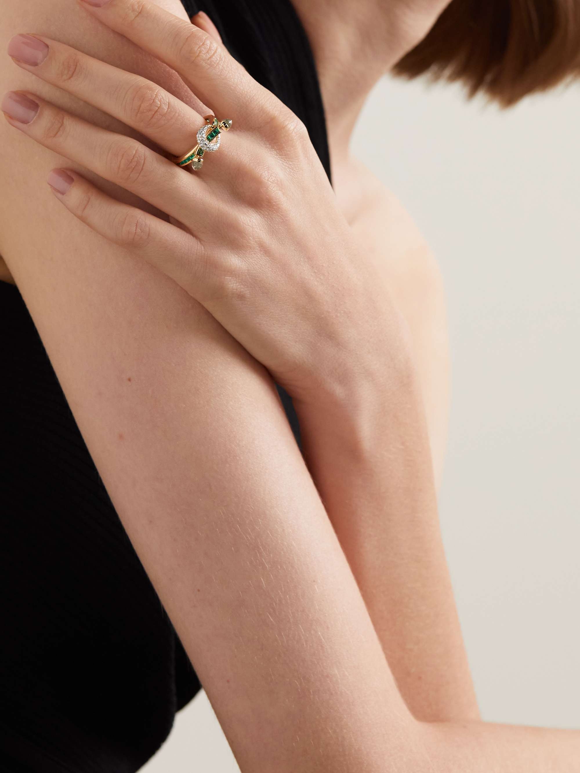 ANANYA Chakra 18-karat gold multi-stone ring