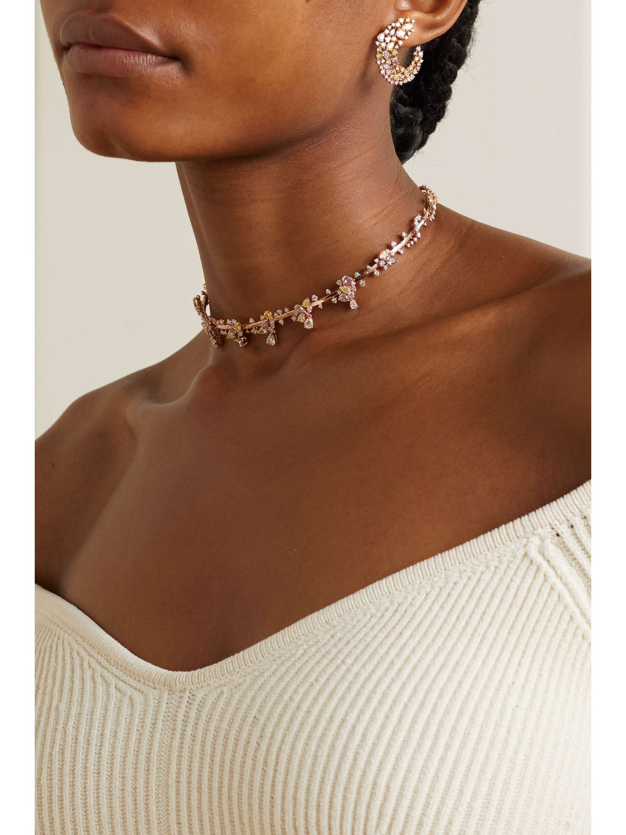 ANANYA Kette aus 18 Karat Roségold mit Diamanten