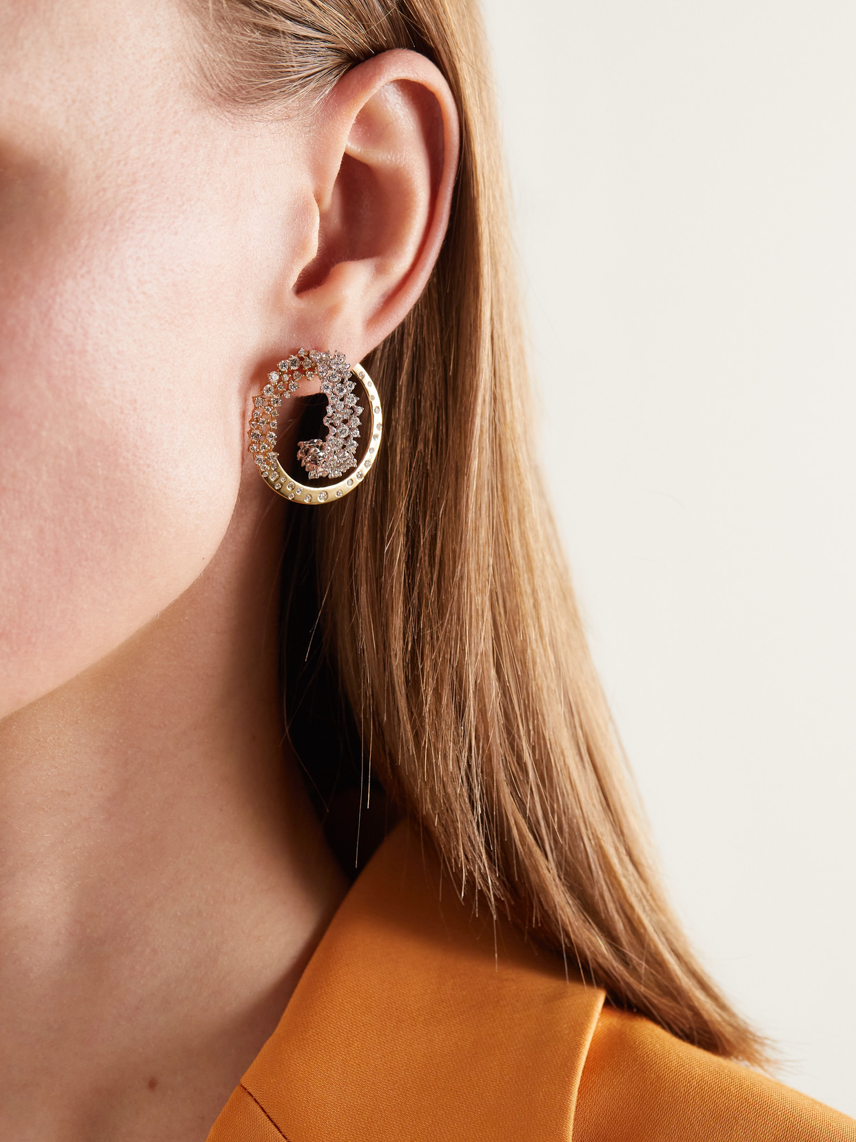 Ananya Scatter 18-karat White- And Yellow Gold Diamond Hoop Earrings In Gold