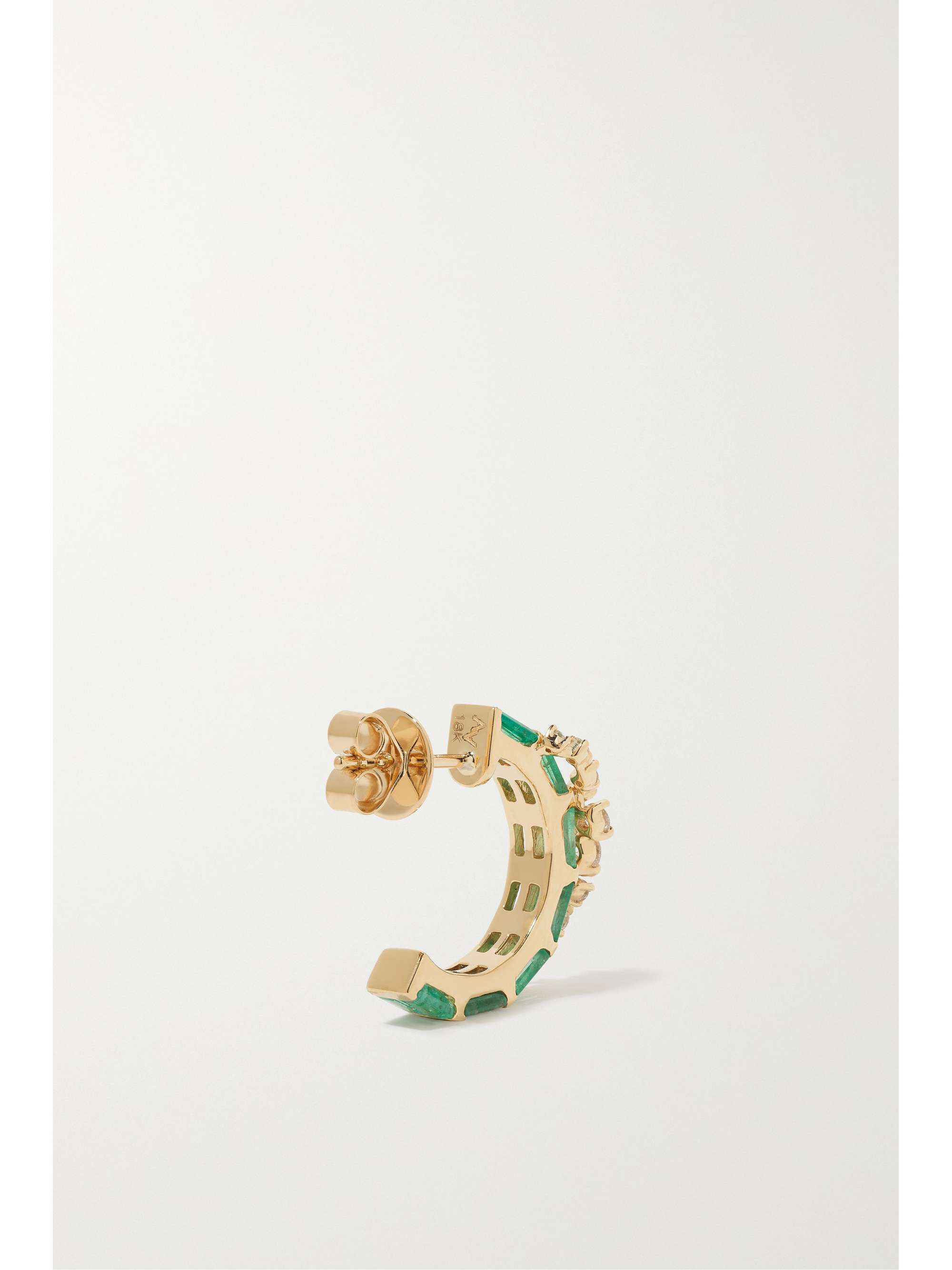 ANANYA 18-karat gold, emerald and diamond earrings