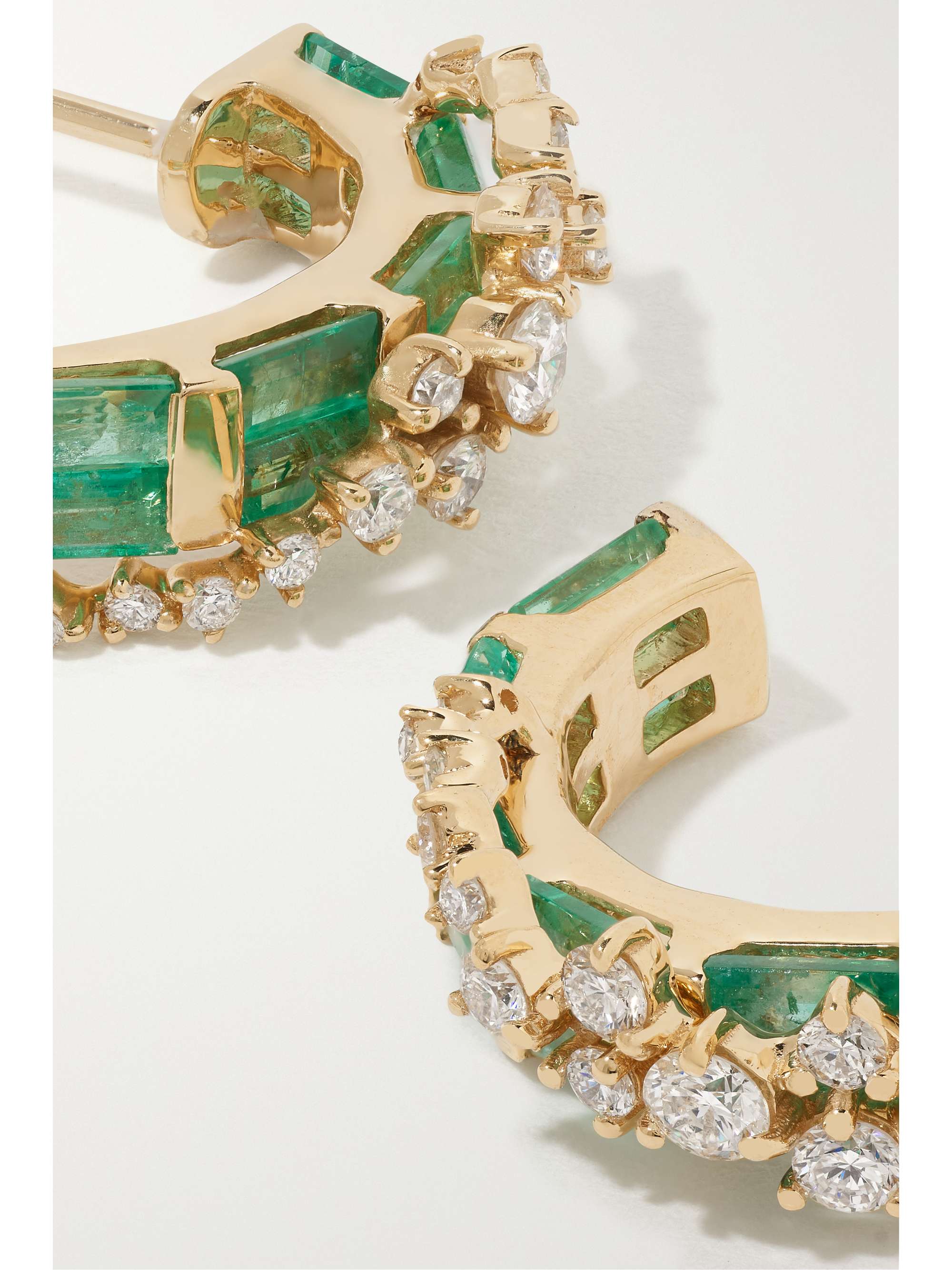 ANANYA 18-karat gold, emerald and diamond earrings