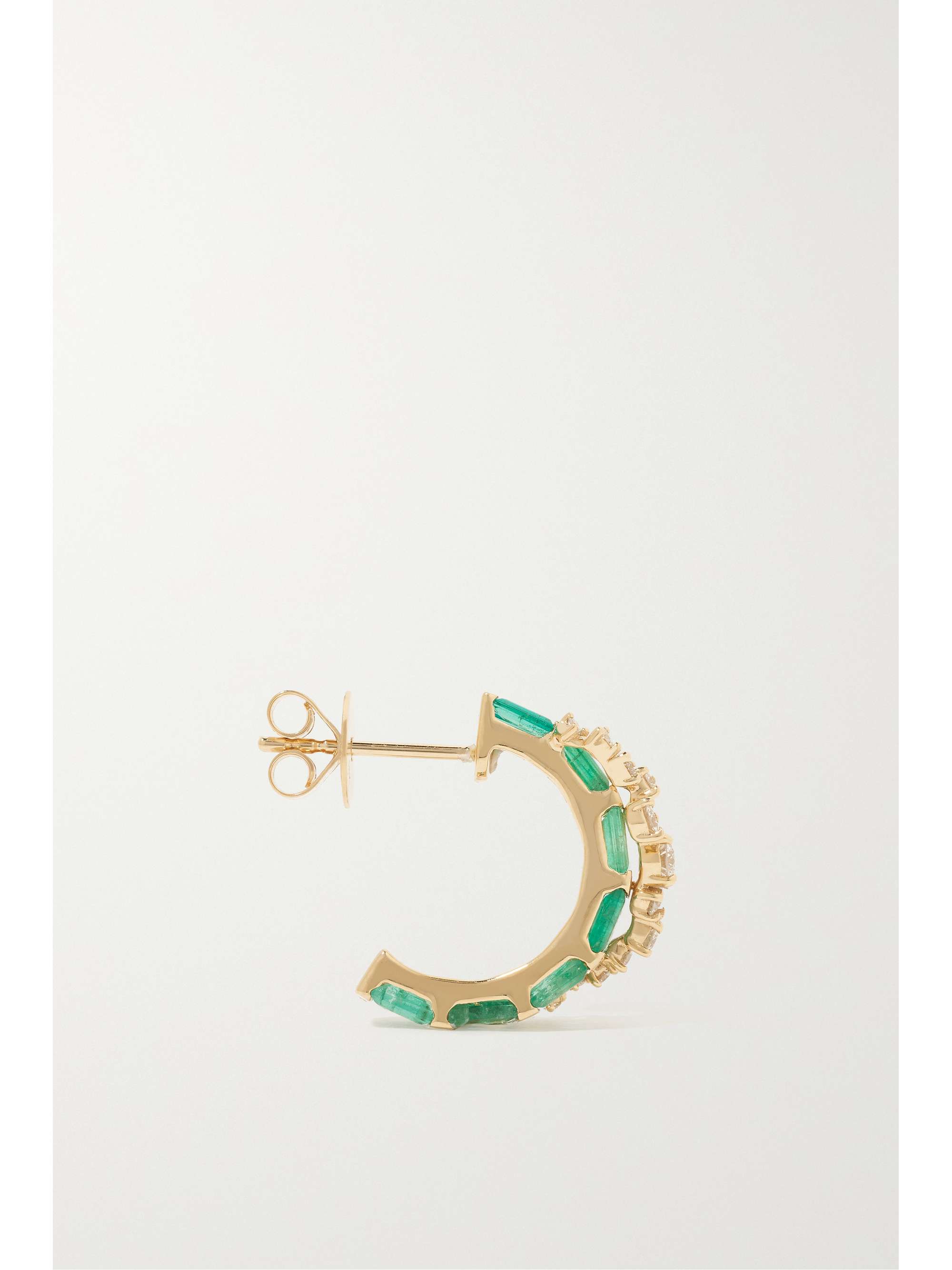 ANANYA 18-karat gold, emerald and diamond earrings