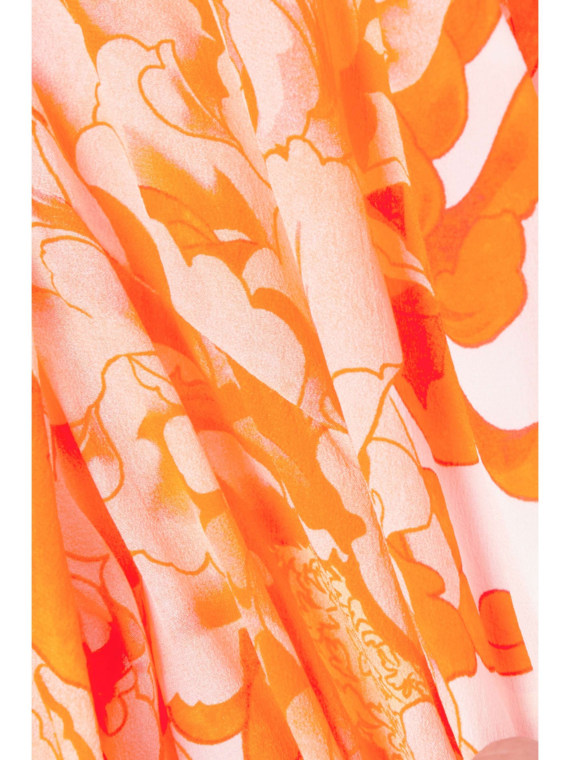 CAMILLA Cropped tie-front crystal-embellished printed silk-satin shirt
