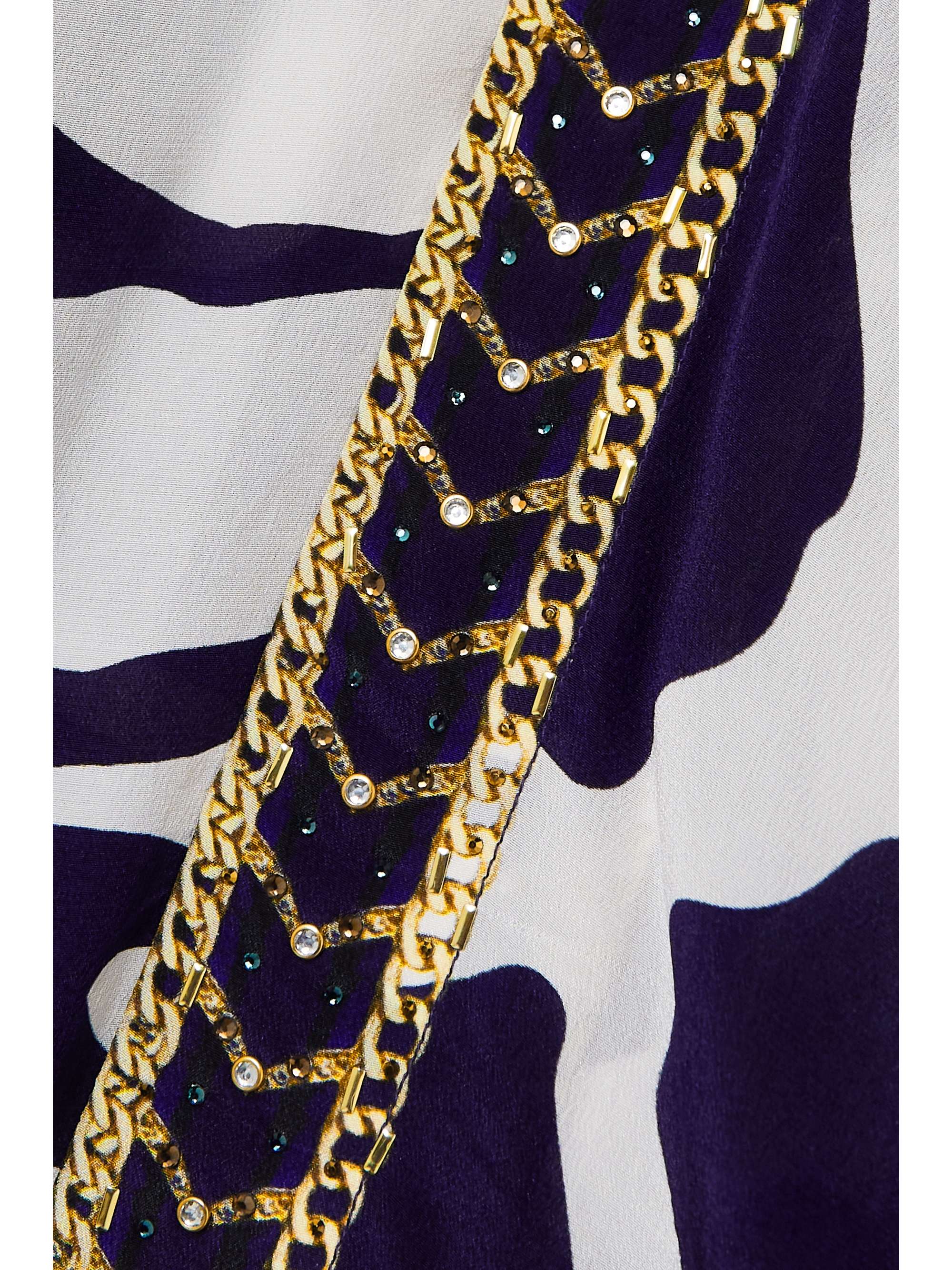 CAMILLA Belted crystal-embellished printed silk crepe de chine coverup