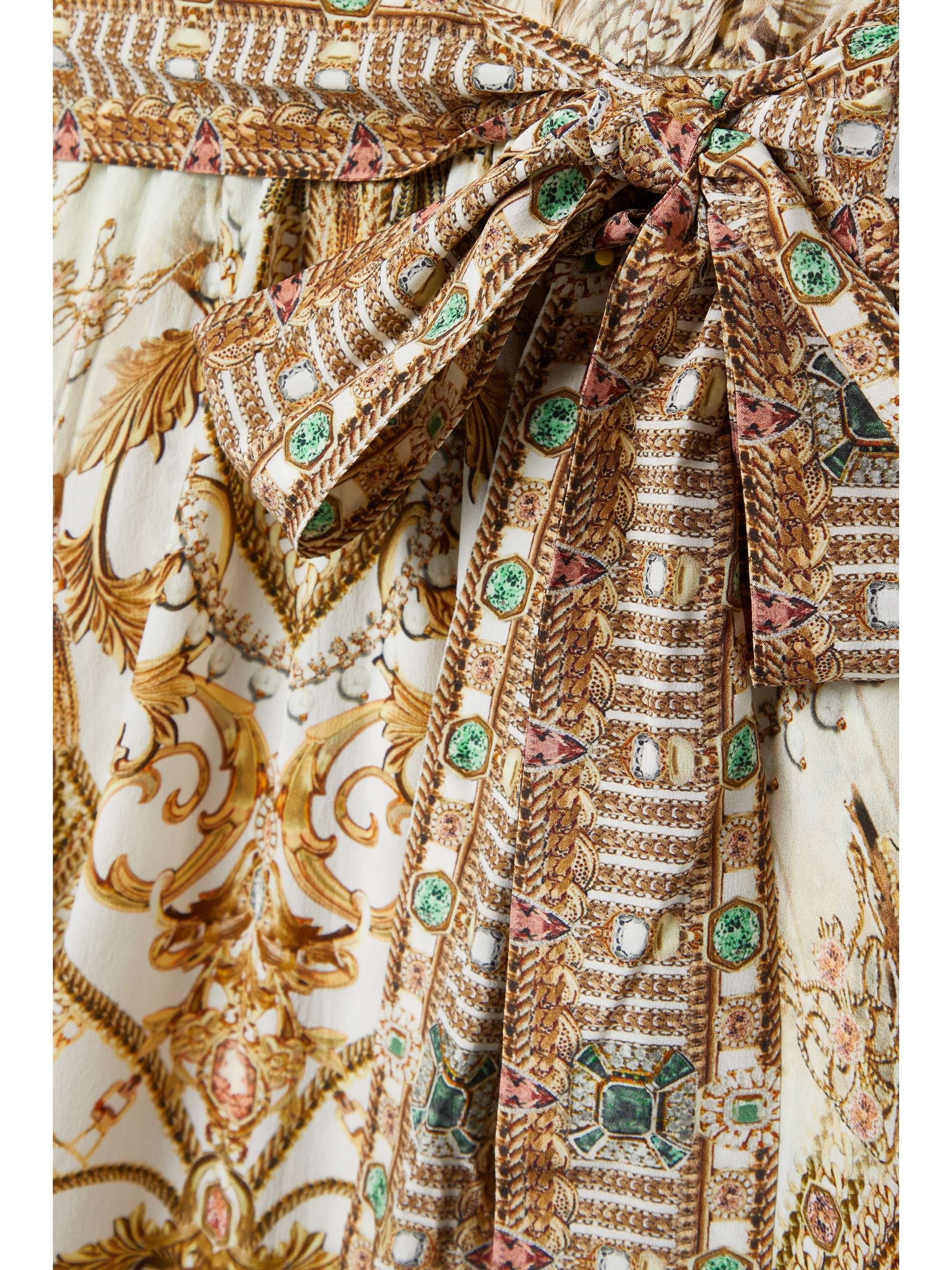 CAMILLA Crystal-embellished printed silk crepe de chine maxi dress