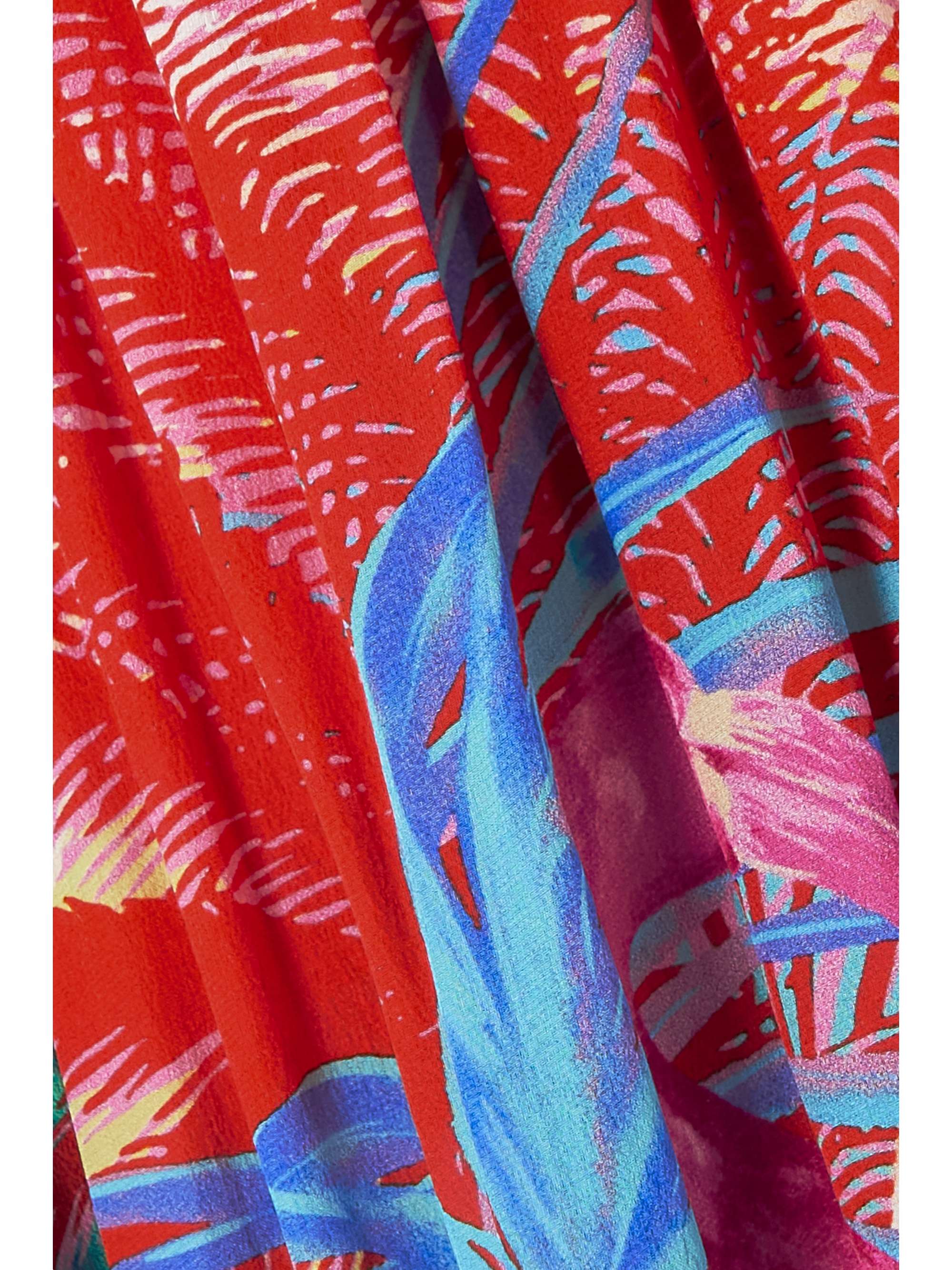 CAMILLA Crystal-embellished tiered printed silk dress