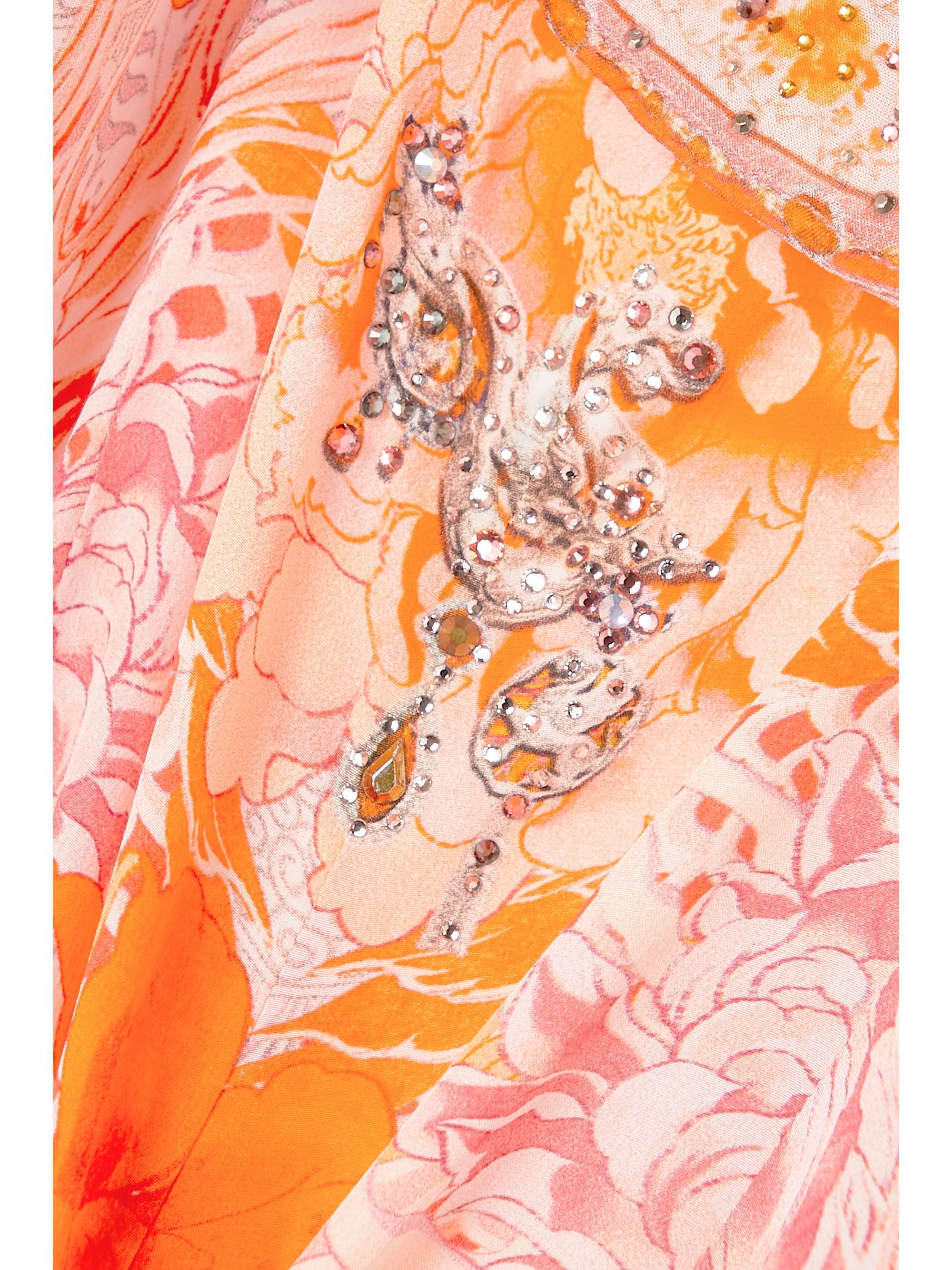 CAMILLA Embellished floral-print silk crepe de chine midi wrap dress