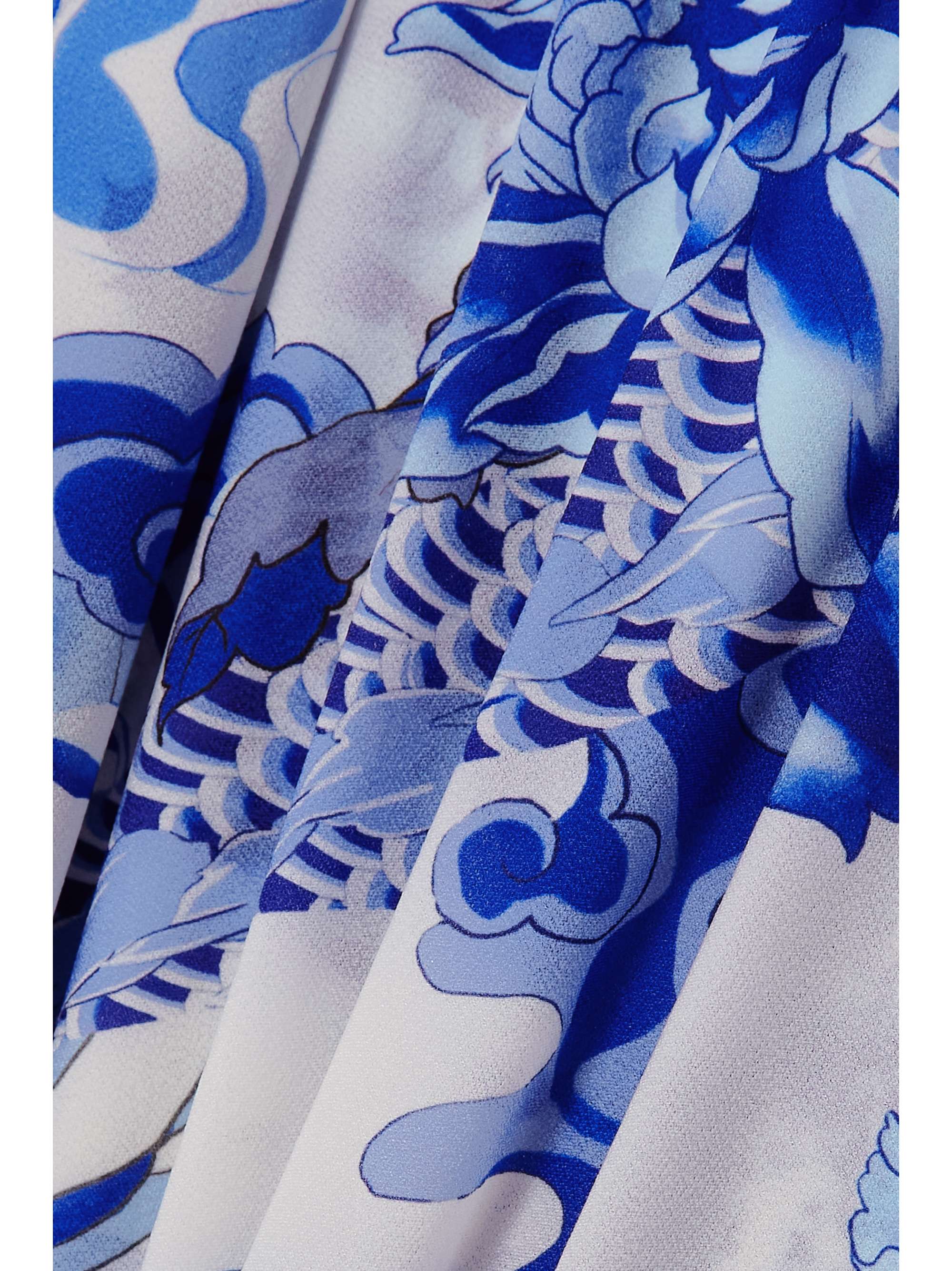 CAMILLA Open-back printed crepe de chine midi dress