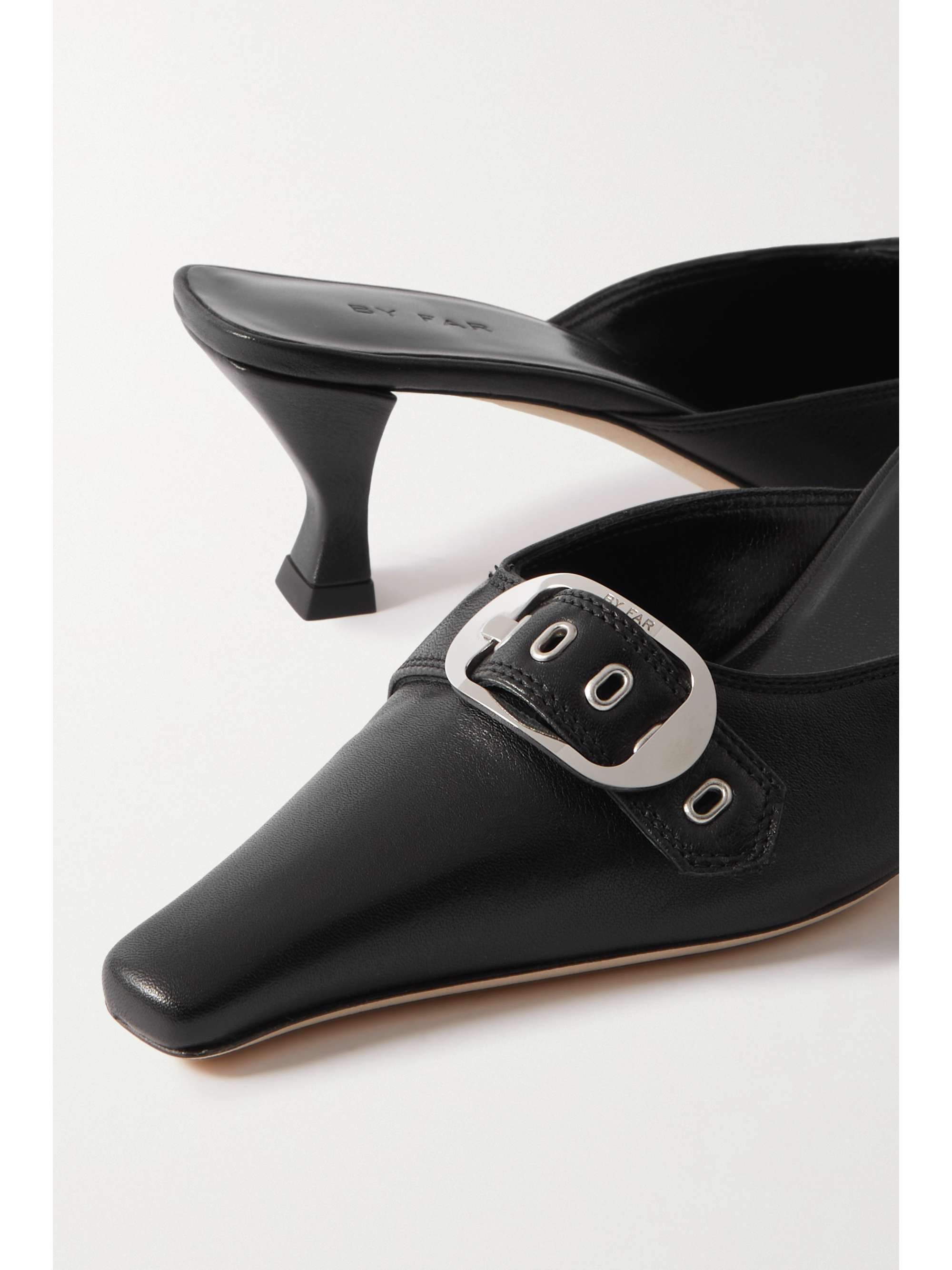 By Far Evelyn Buckled Leather Mules | Net-A-Porter