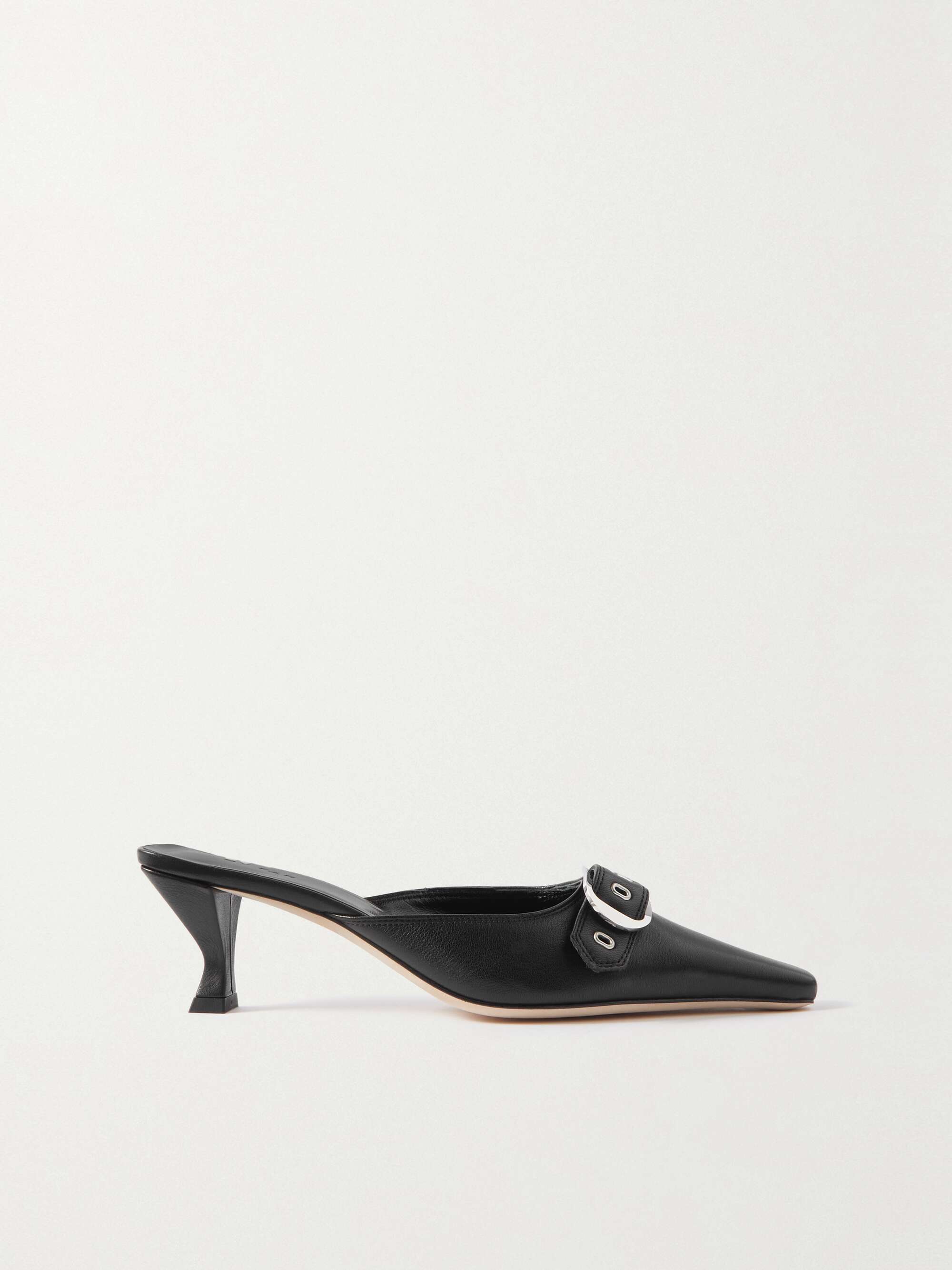 BY FAR Evelyn buckled leather mules | NET-A-PORTER