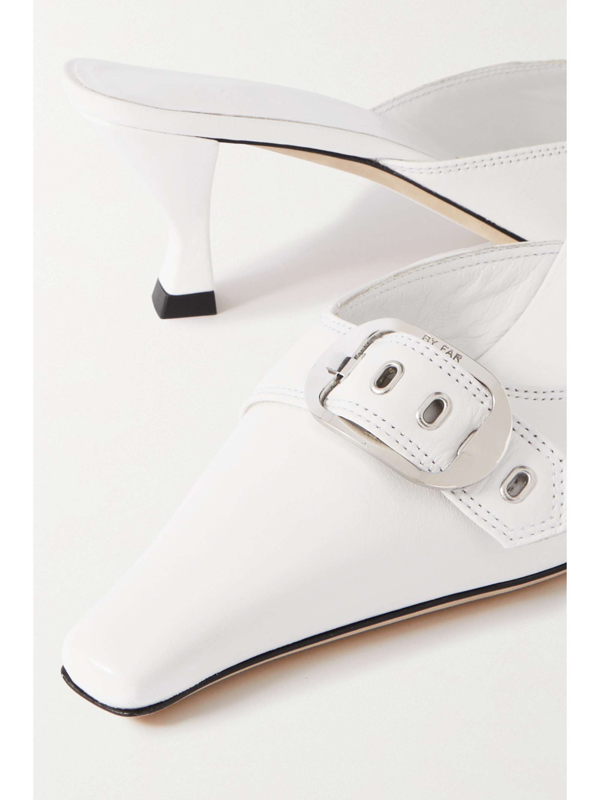 BY FAR Evelyn buckled leather mules