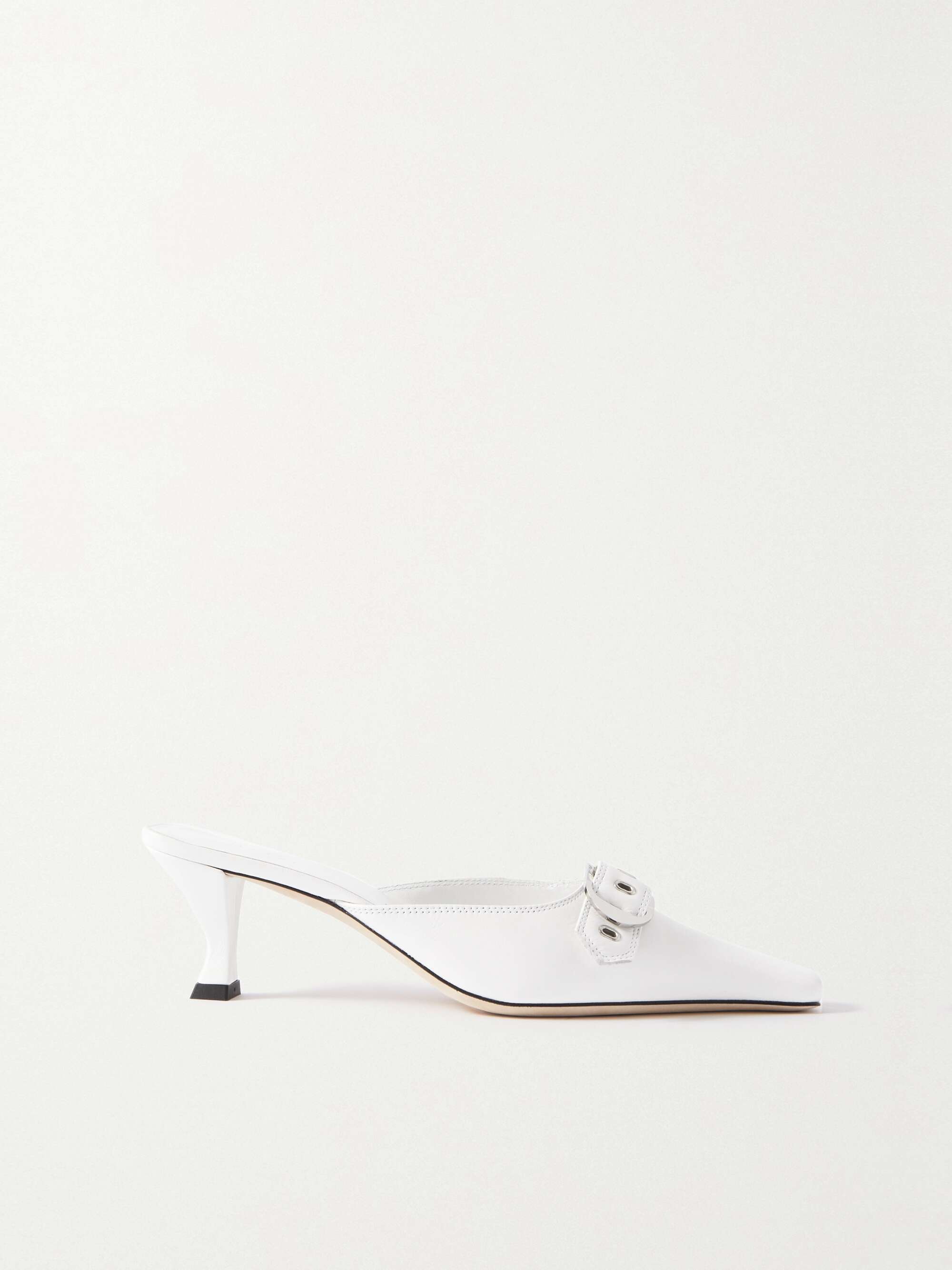 By Far Evelyn Buckled Leather Mules | Net-A-Porter