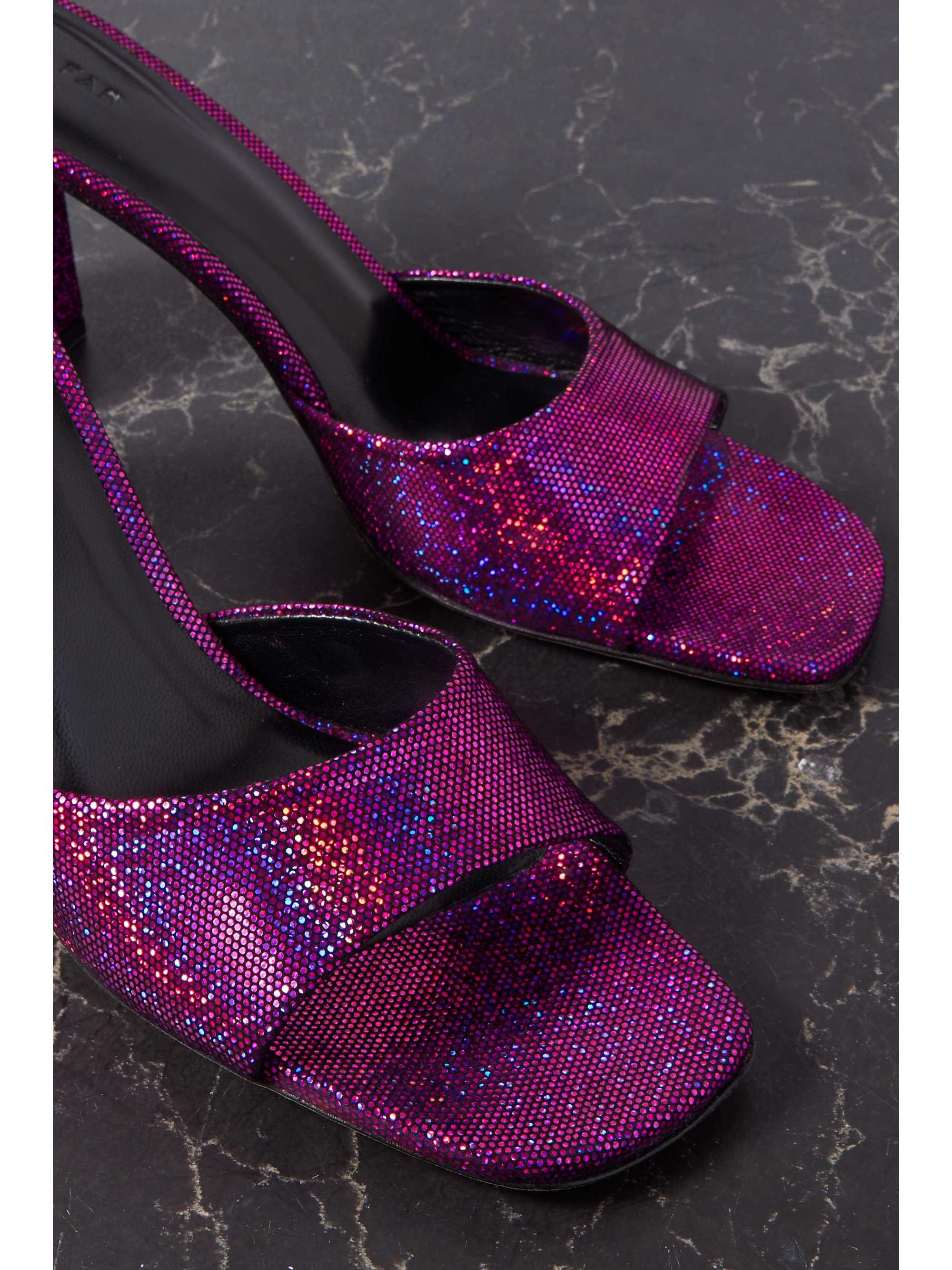 Michele metallic leather mules
