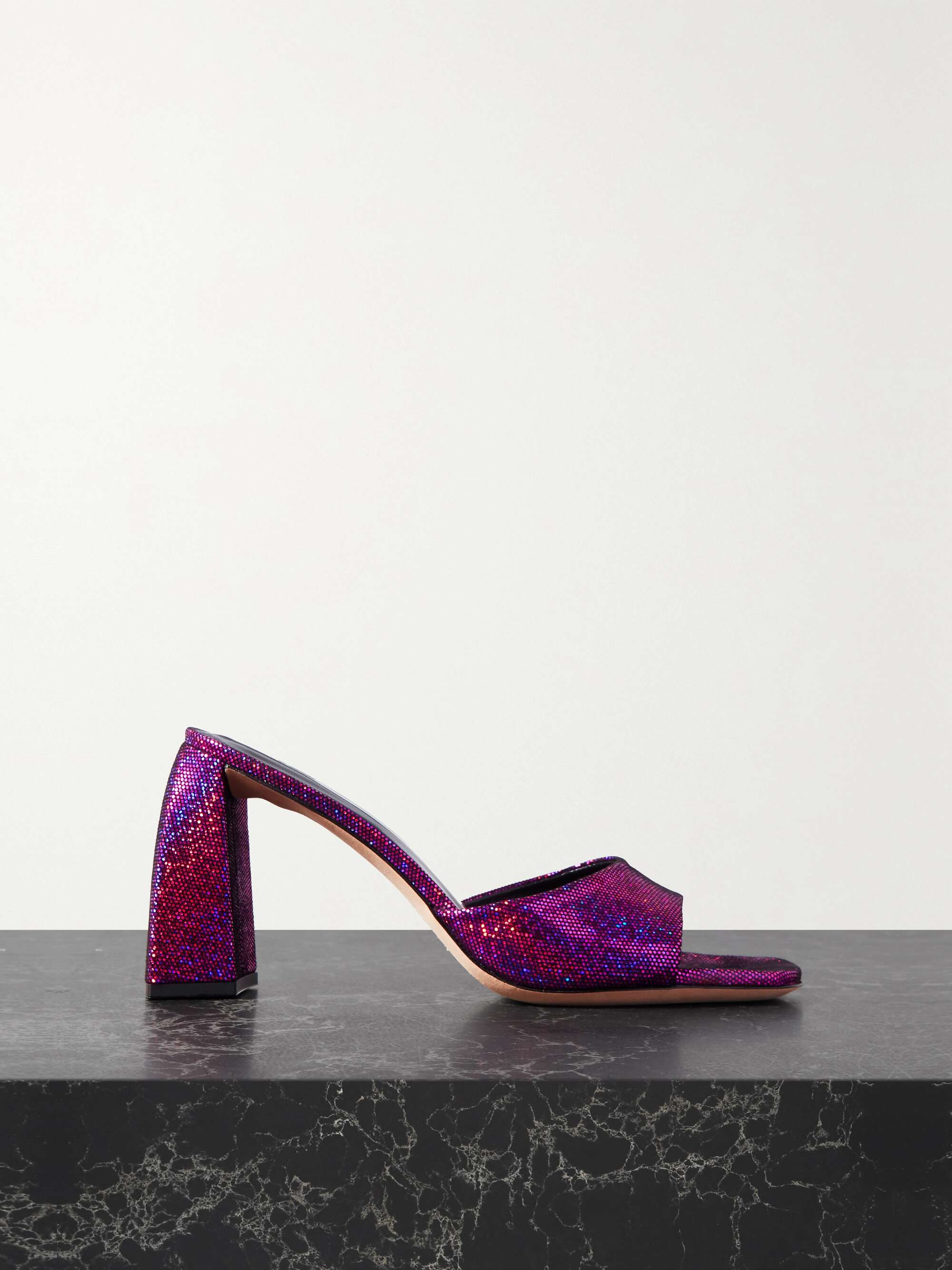 Michele metallic leather mules
