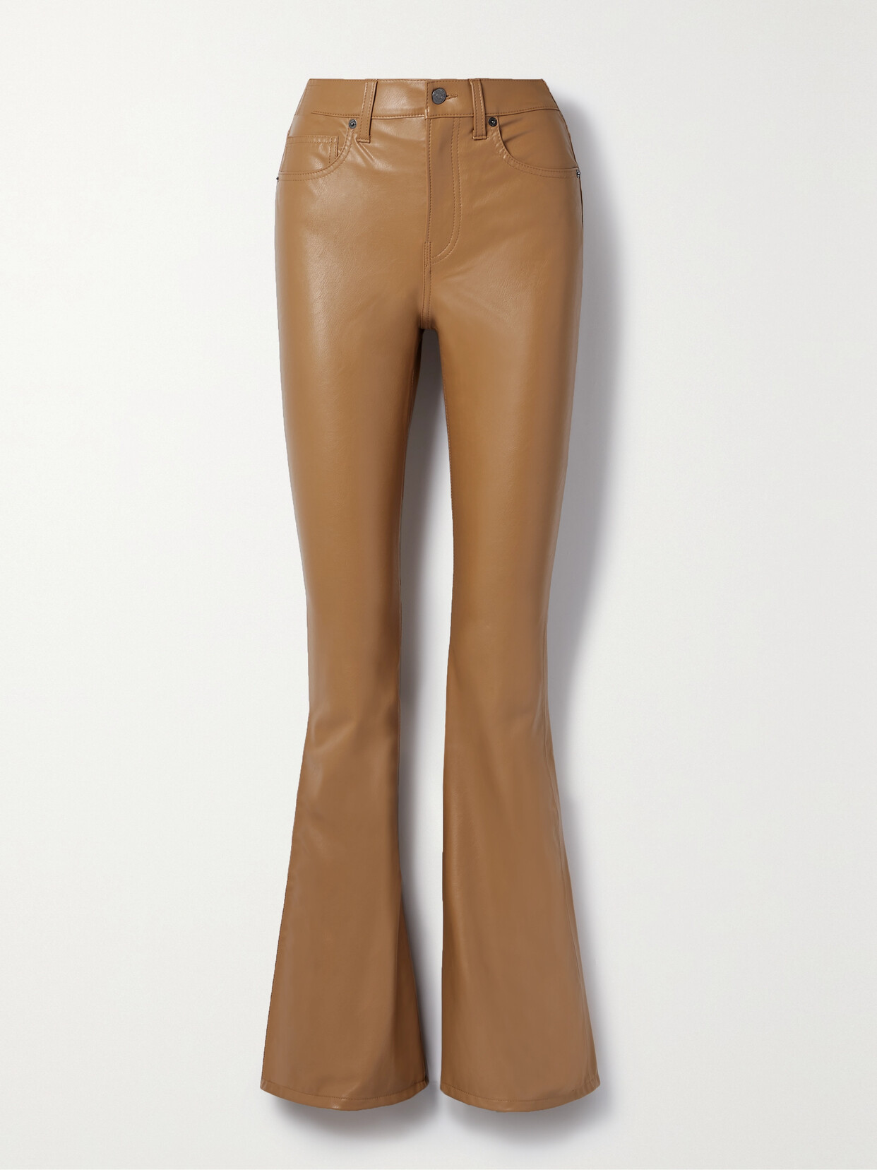 Veronica Beard Beverly Faux Leather Flared Pants - Brown