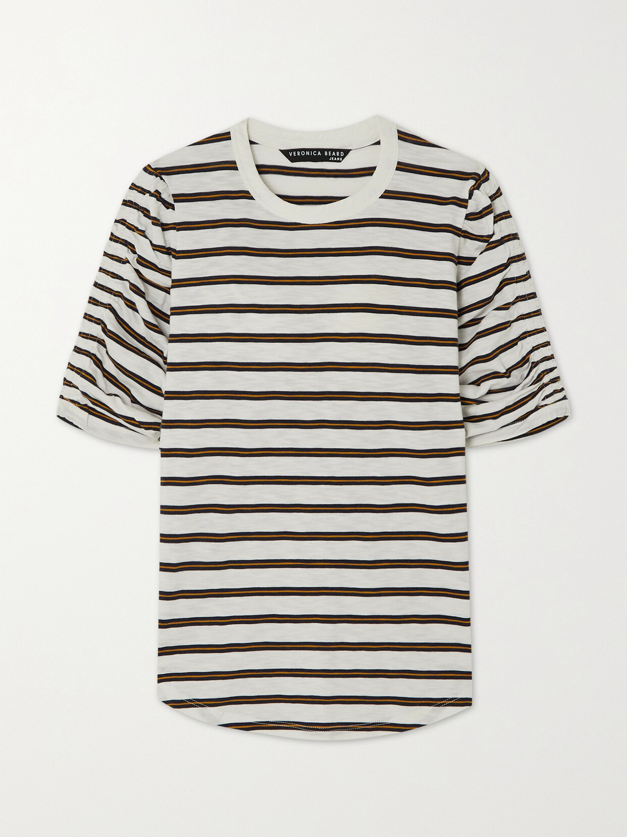 Veronica Beard - Waldorf Striped Pima Cotton T-shirt - Off-white