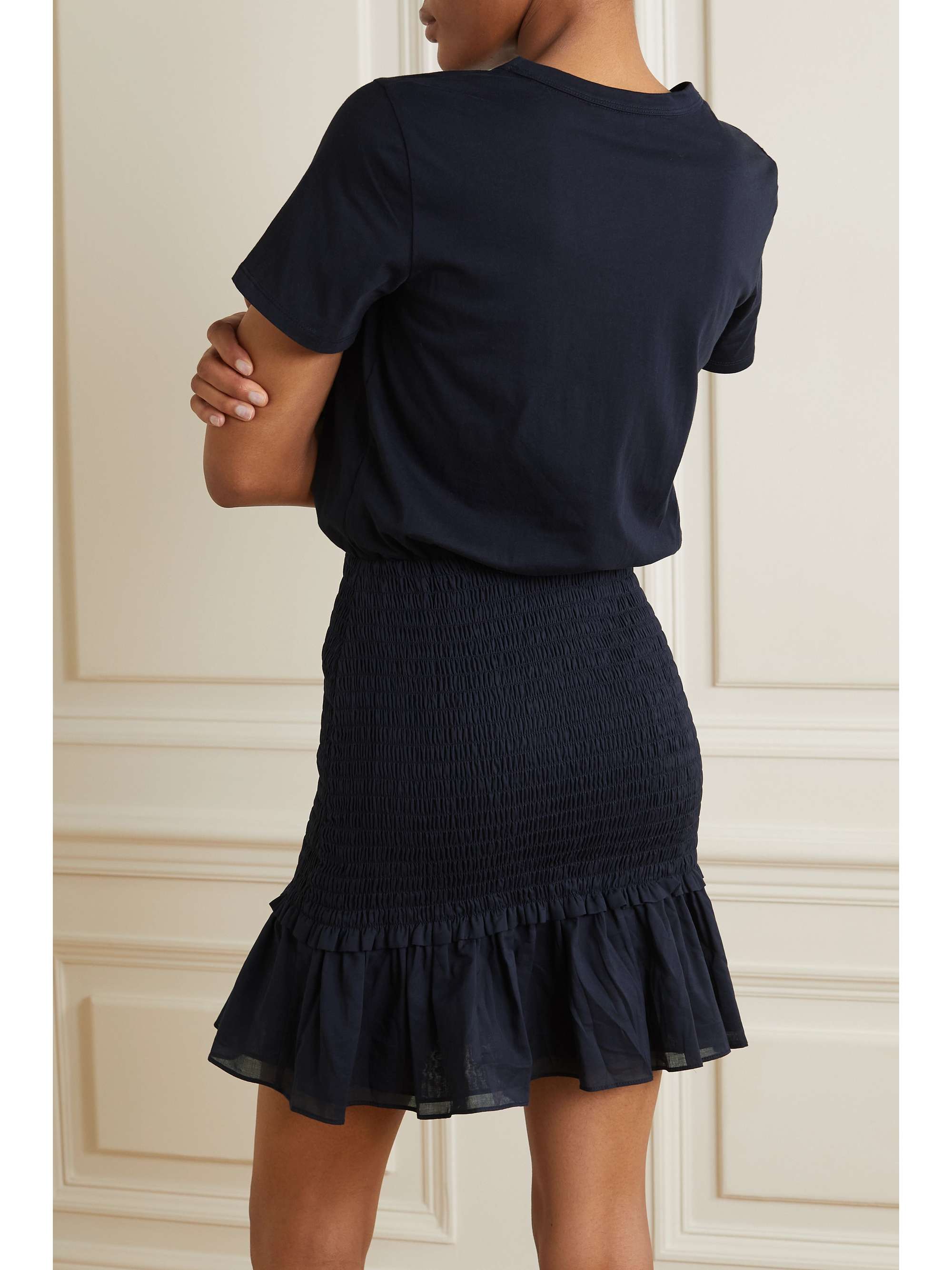 VERONICA BEARD Aberdeen shirred cotton mini dress NETAPORTER