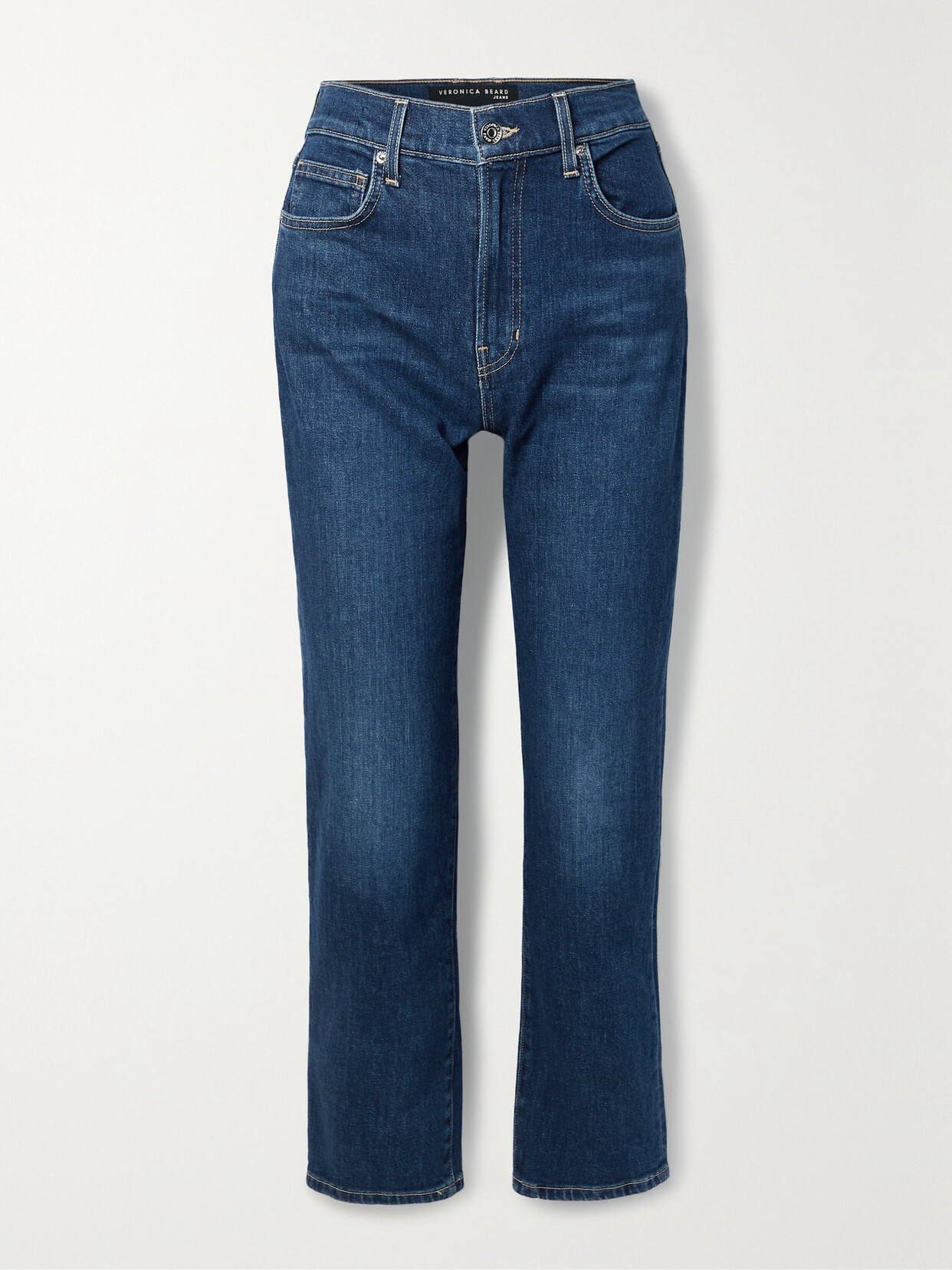 Veronica Beard - Joey Cropped High-rise Straight-leg Jeans - Blue