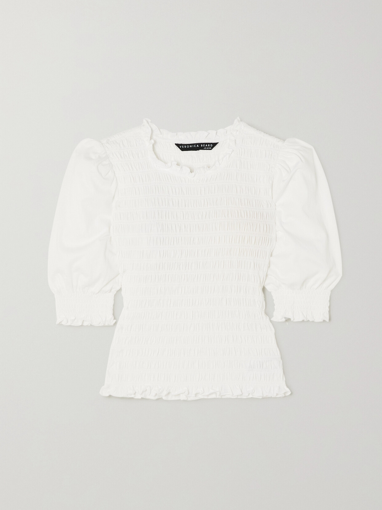 Veronica Beard - Langston Shirred Cotton Top - White