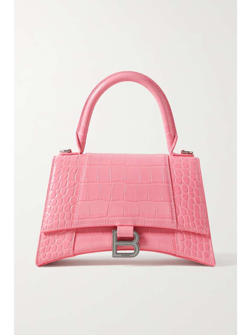 Balenciaga Hourglass Small Croc-effect Leather Tote