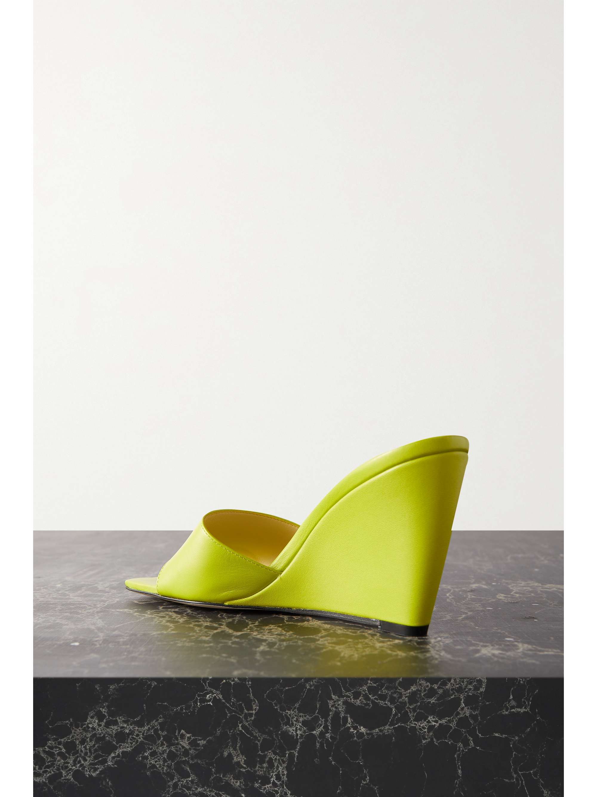 WANDLER Gaia leather wedge mules
