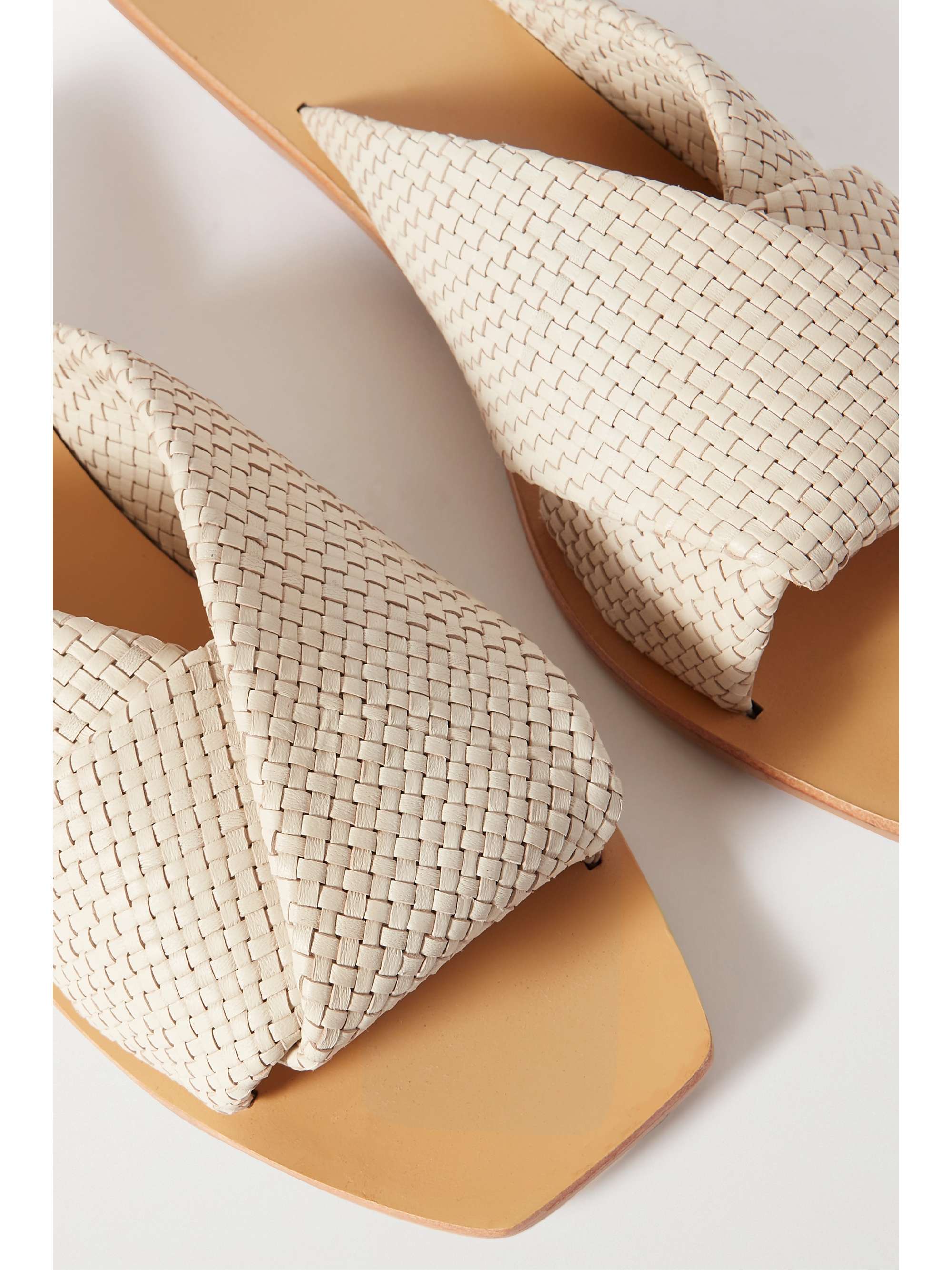 ST. AGNI Woven leather slides NETAPORTER