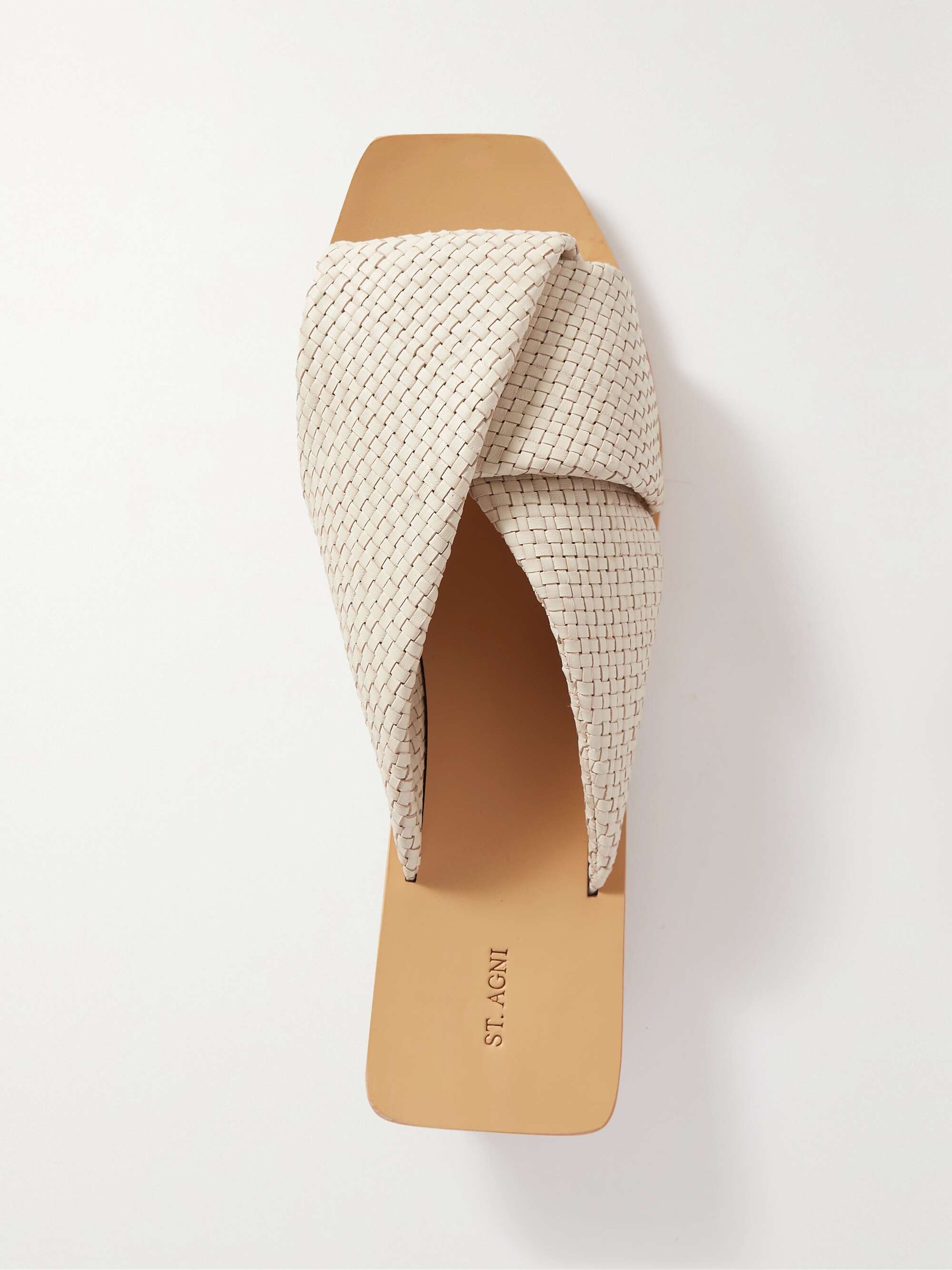 ST. AGNI Woven leather slides | NET-A-PORTER