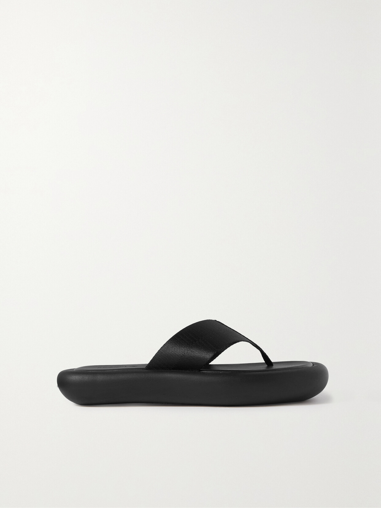 ST. AGNI - Leather Platform Flip Flops - Black