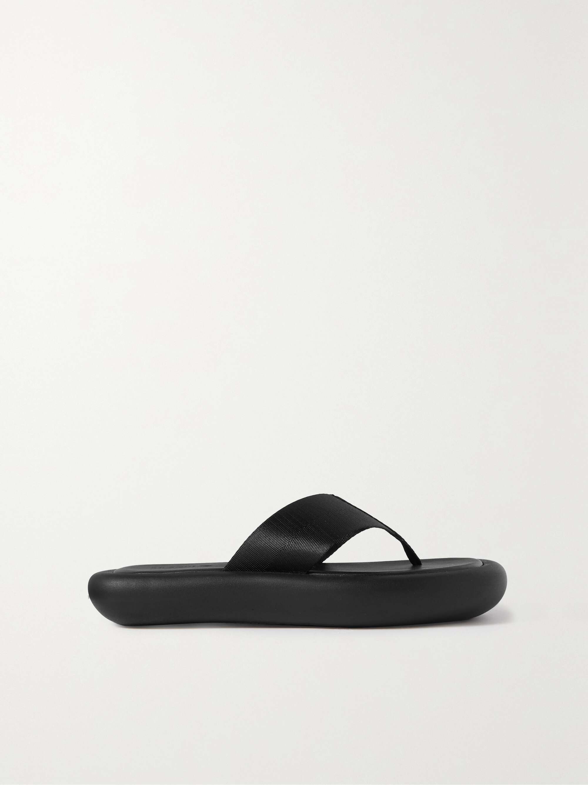 black platform flip flop sandals