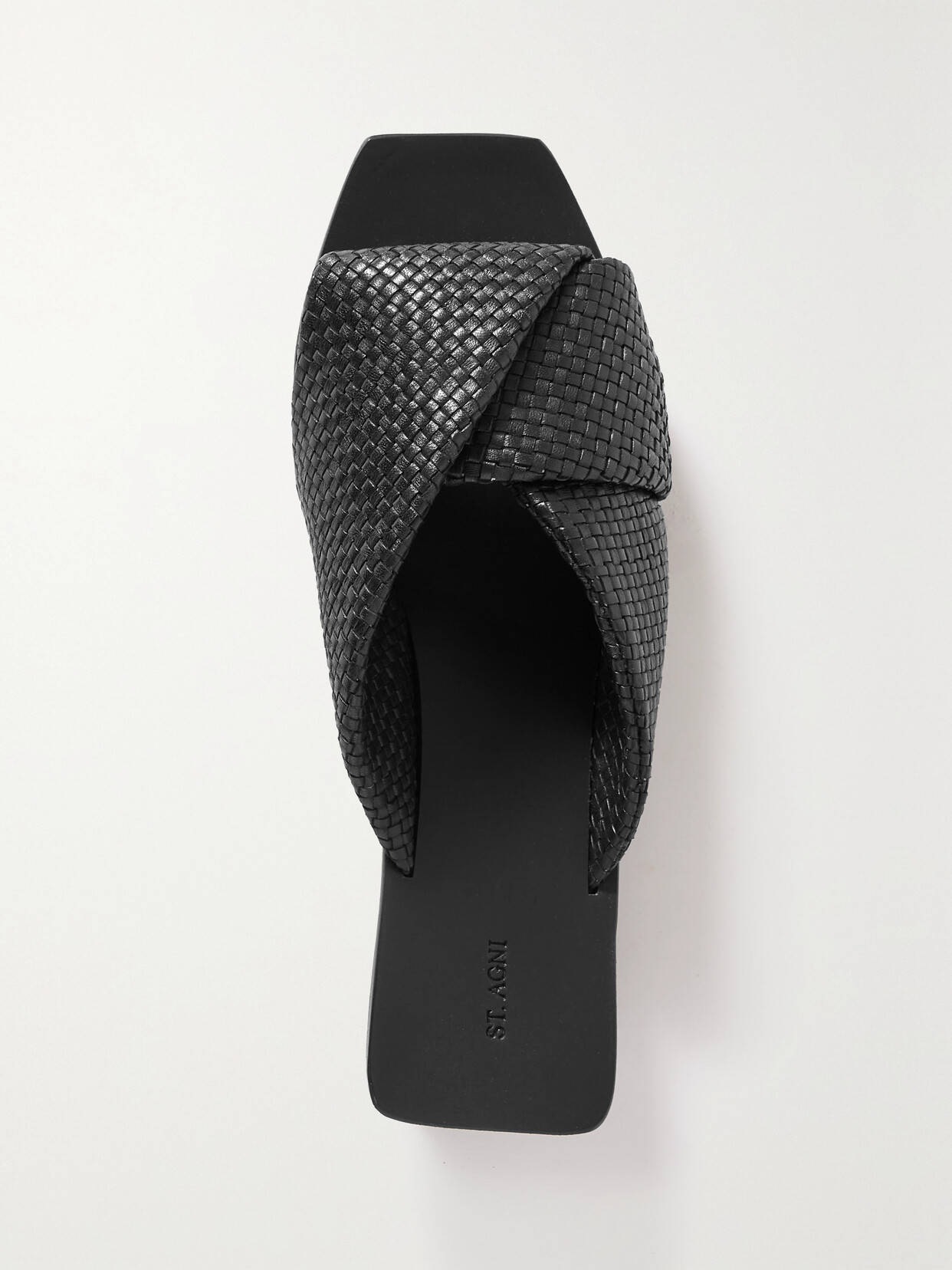 ST. AGNI - Woven Leather Sandals - Black