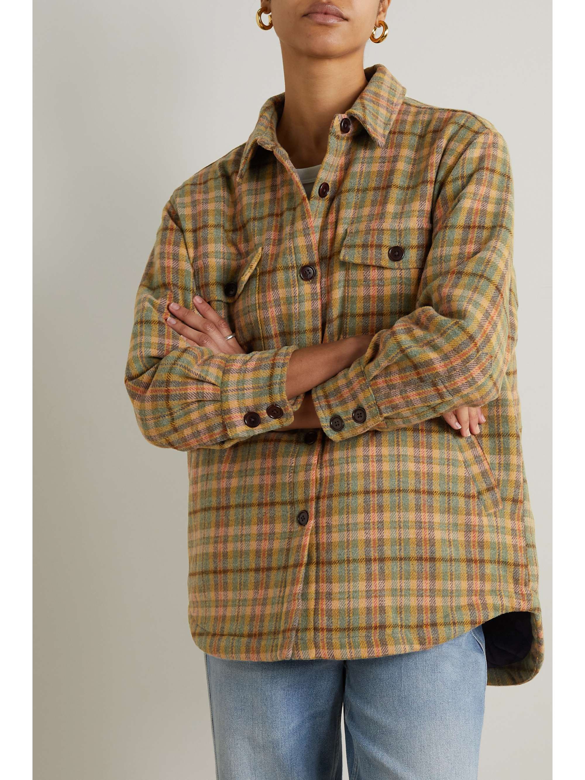 THE GREAT. The State Park plaid flannel jacket