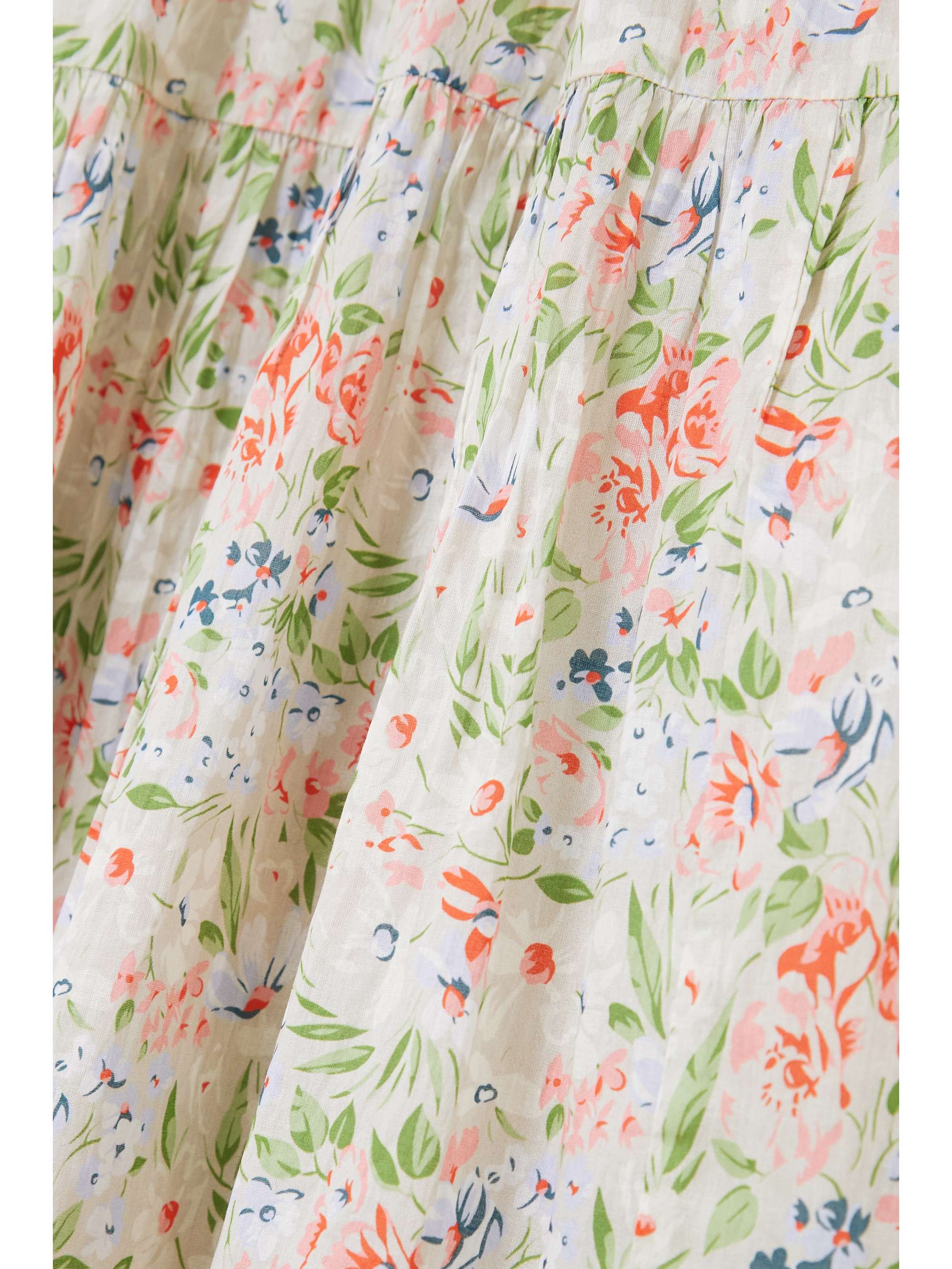 THE GREAT. The Moonstone gathered floral-print cotton midi dress