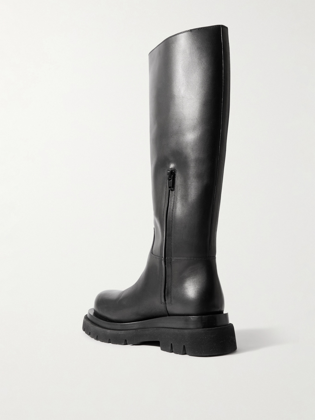 Bottega Veneta Shibuya Leather Knee Boots In Black