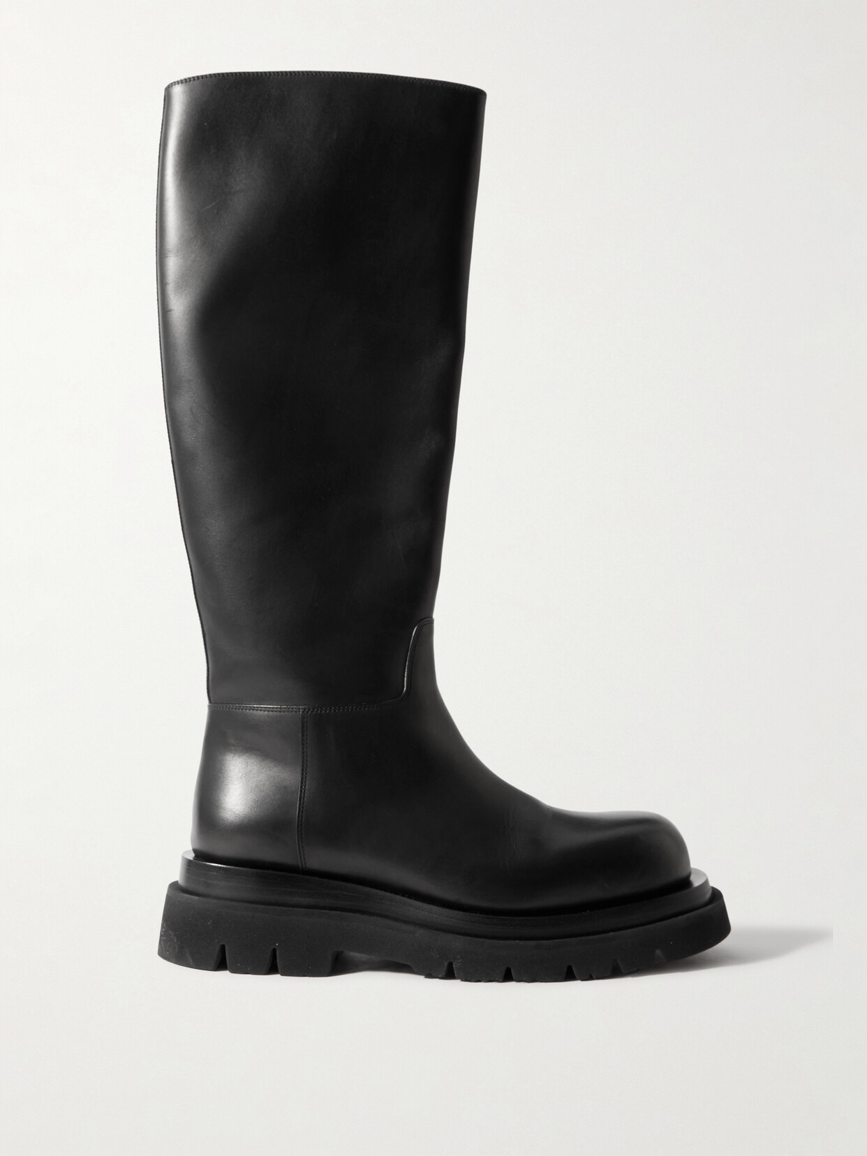 Bottega Veneta Shibuya Leather Knee Boots In Black