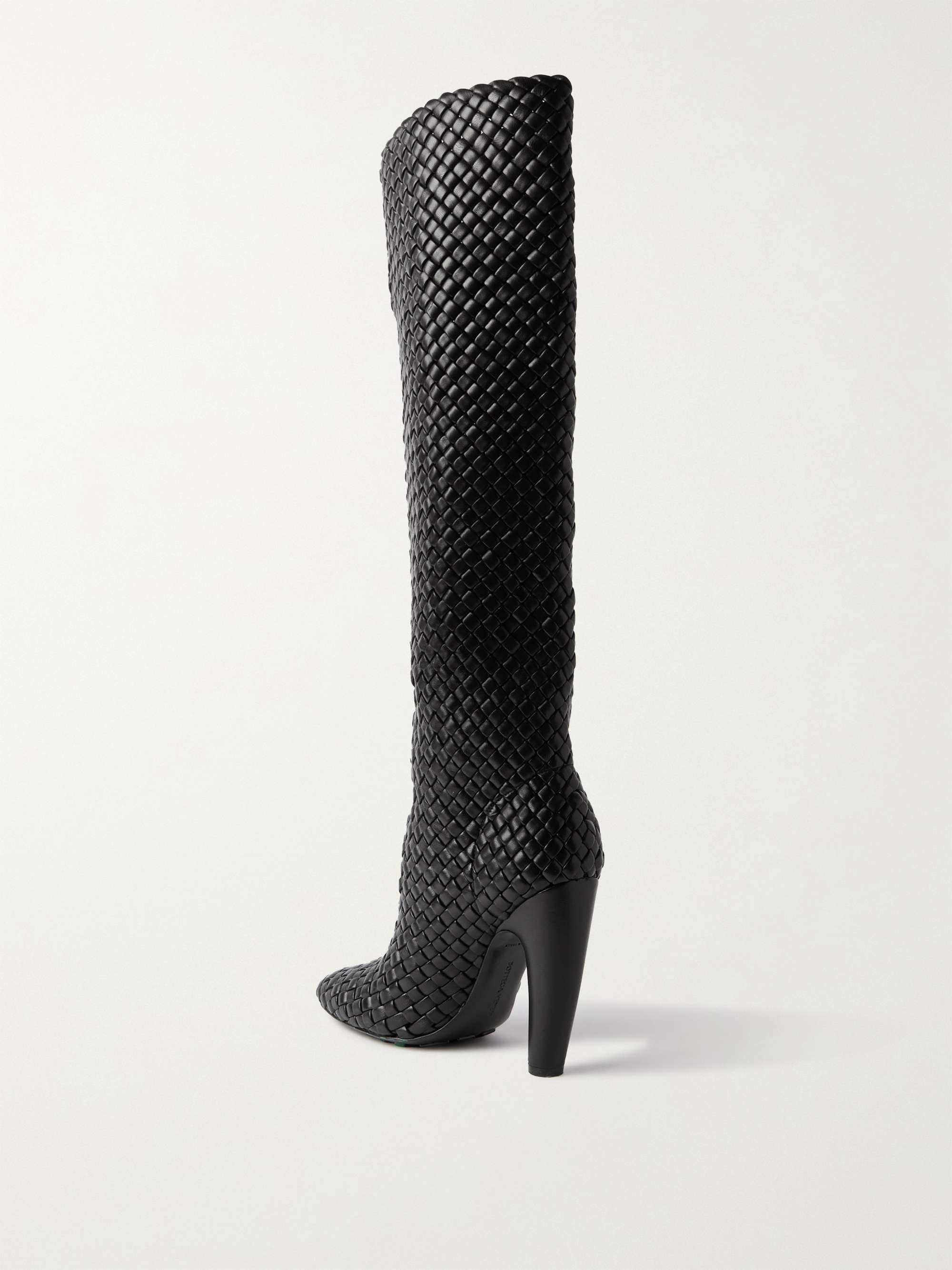 BOTTEGA VENETA Mini Lido intrecciato leather knee boots