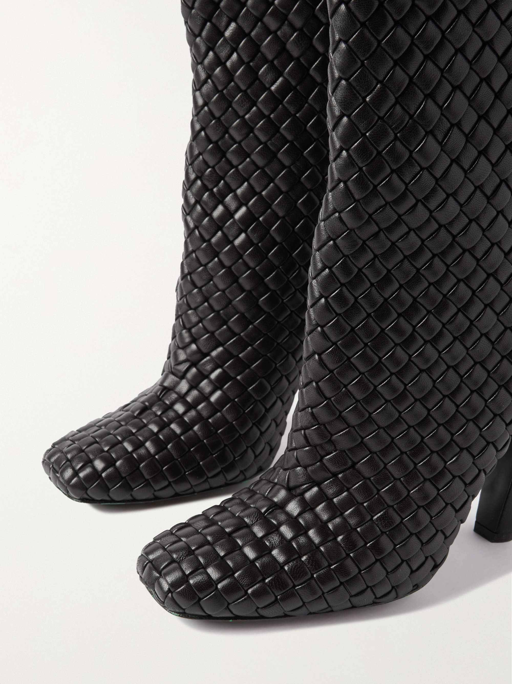 BOTTEGA VENETA Mini Lido intrecciato leather knee boots