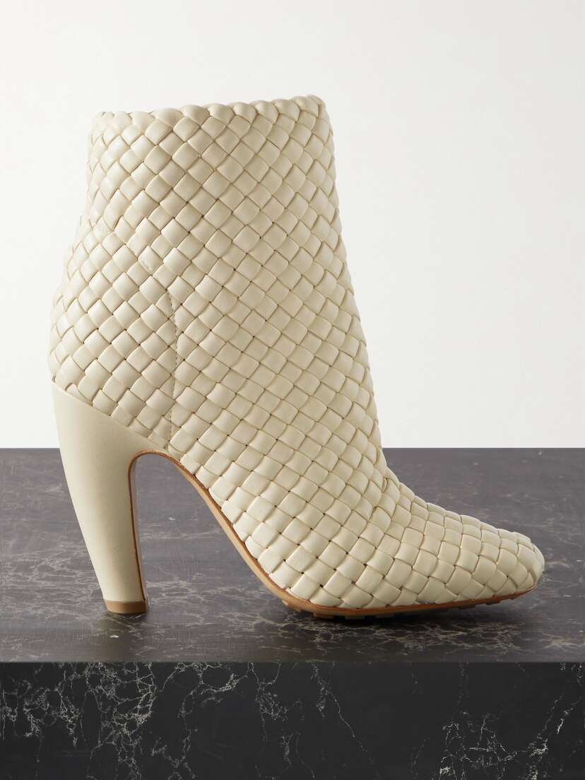 Bottega Veneta Mini Lido Intrecciato Leather Ankle Boots