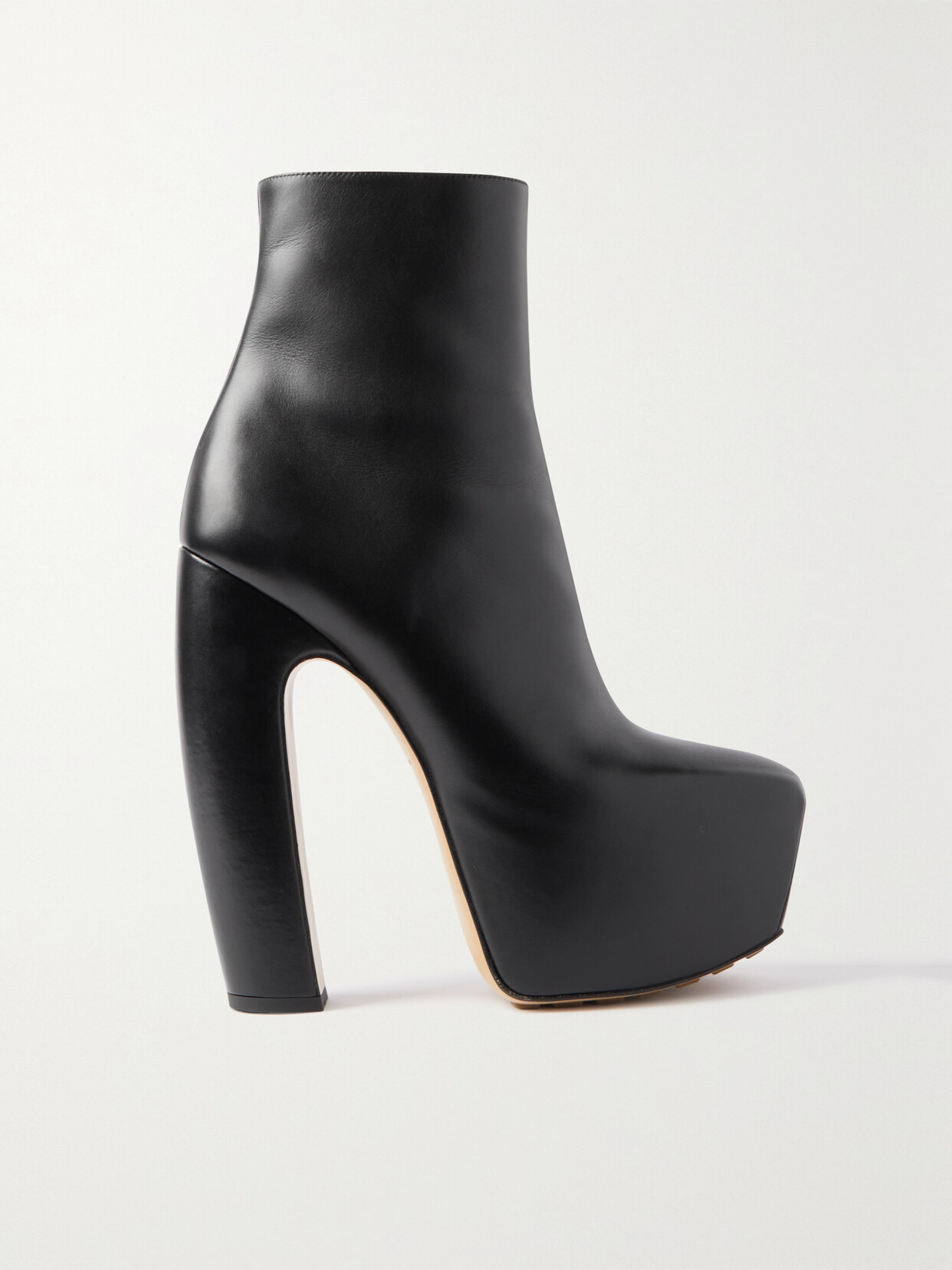 BOTTEGA VENETA VENETA LEATHER PLATFORM ANKLE BOOTS