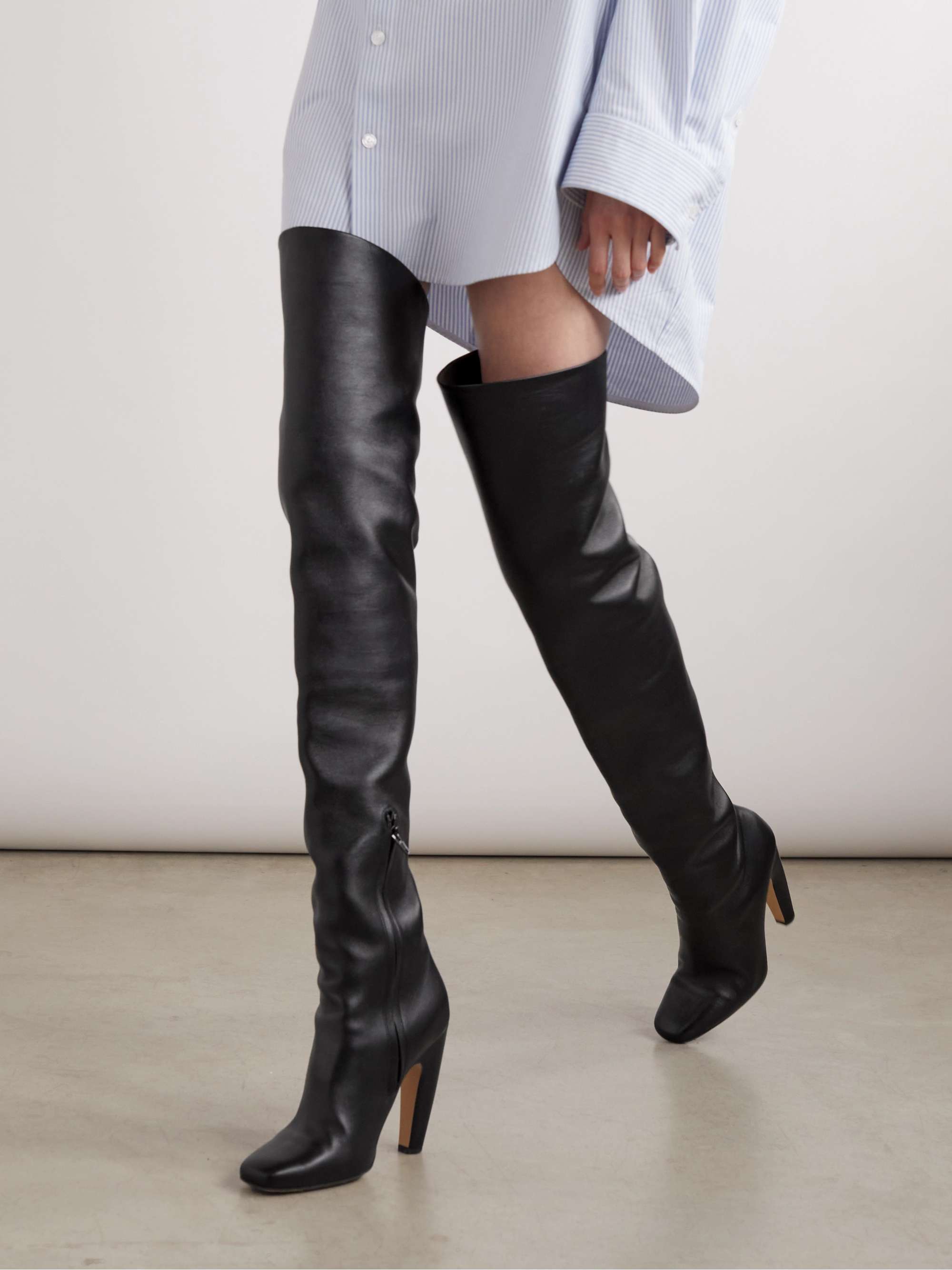 BOTTEGA VENETA Veneta leather over-the-knee boots | NET-A-PORTER