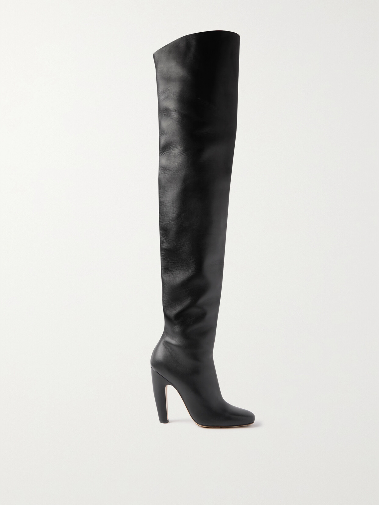 Bottega Veneta Veneta Leather Over-the-knee Boots In Black